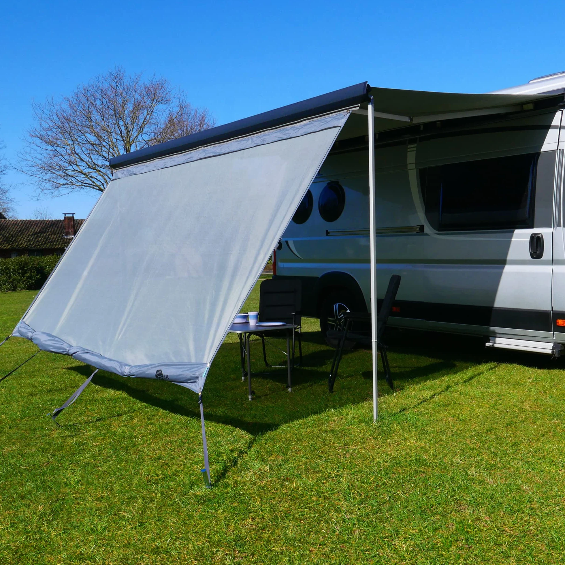 GEAR Sun & Rain Blocker Parete Anteriore Laterale Tenda da Sole UPF 50+ Colonna d'Acqua 5000 mm 3 Bordini Ø 4.3 6.2 7 mm Larghezze 240
