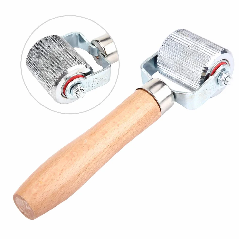 Strumento di Riparazione della Gomma della Toppa, Strumento di Riparazione del Rullo Cuscinetto a Sfera della Cucitrice della Riparazione Toppa della Gomma della Maniglia Legno della Ruot(L)