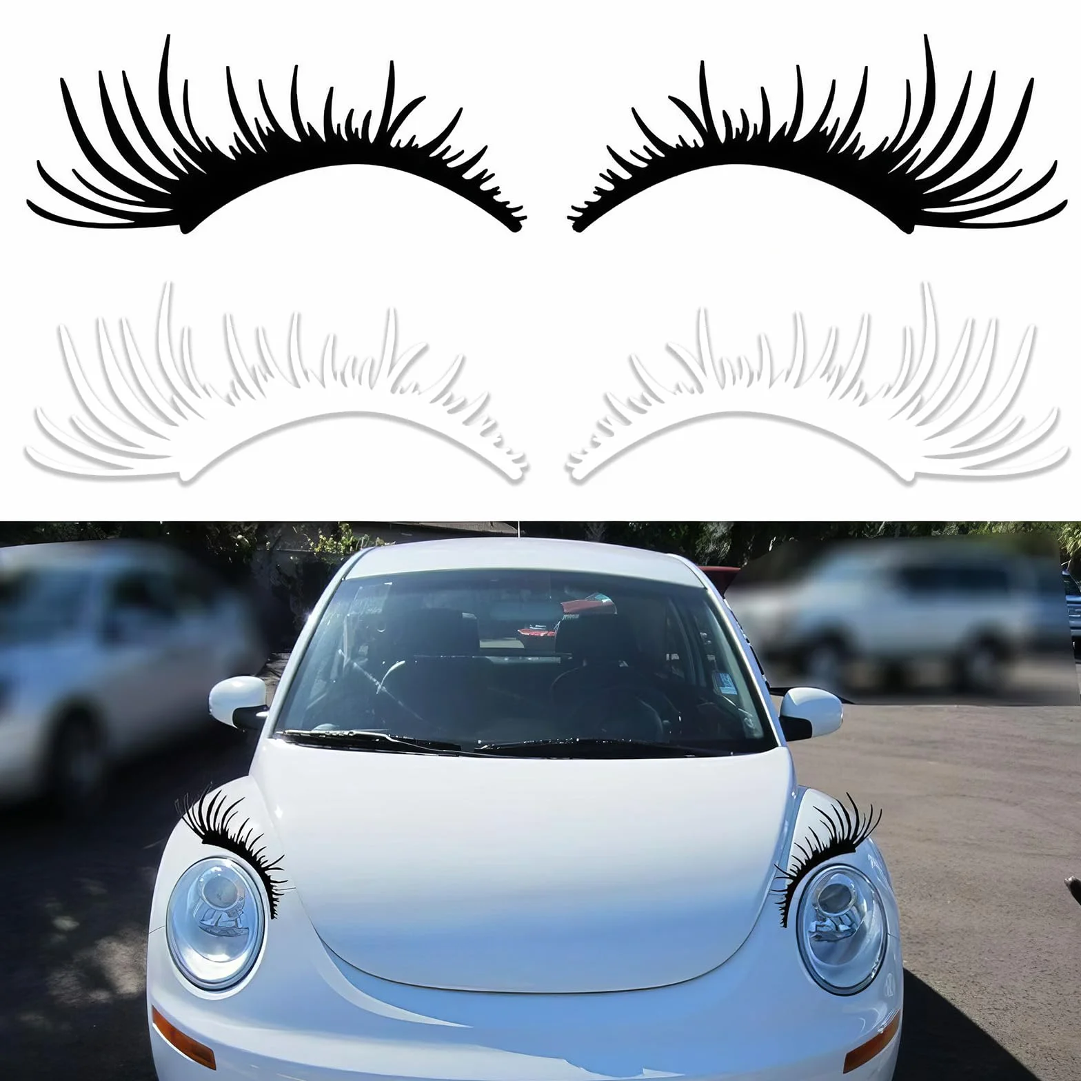 Adesivo Cigli dell'automobile Adesivo per Paraurti Sopracciglia Ciglia Adesivi per Auto Luce Adesivo per Paraurti Ciglia Rimovibili, Adesivo Decorativo
