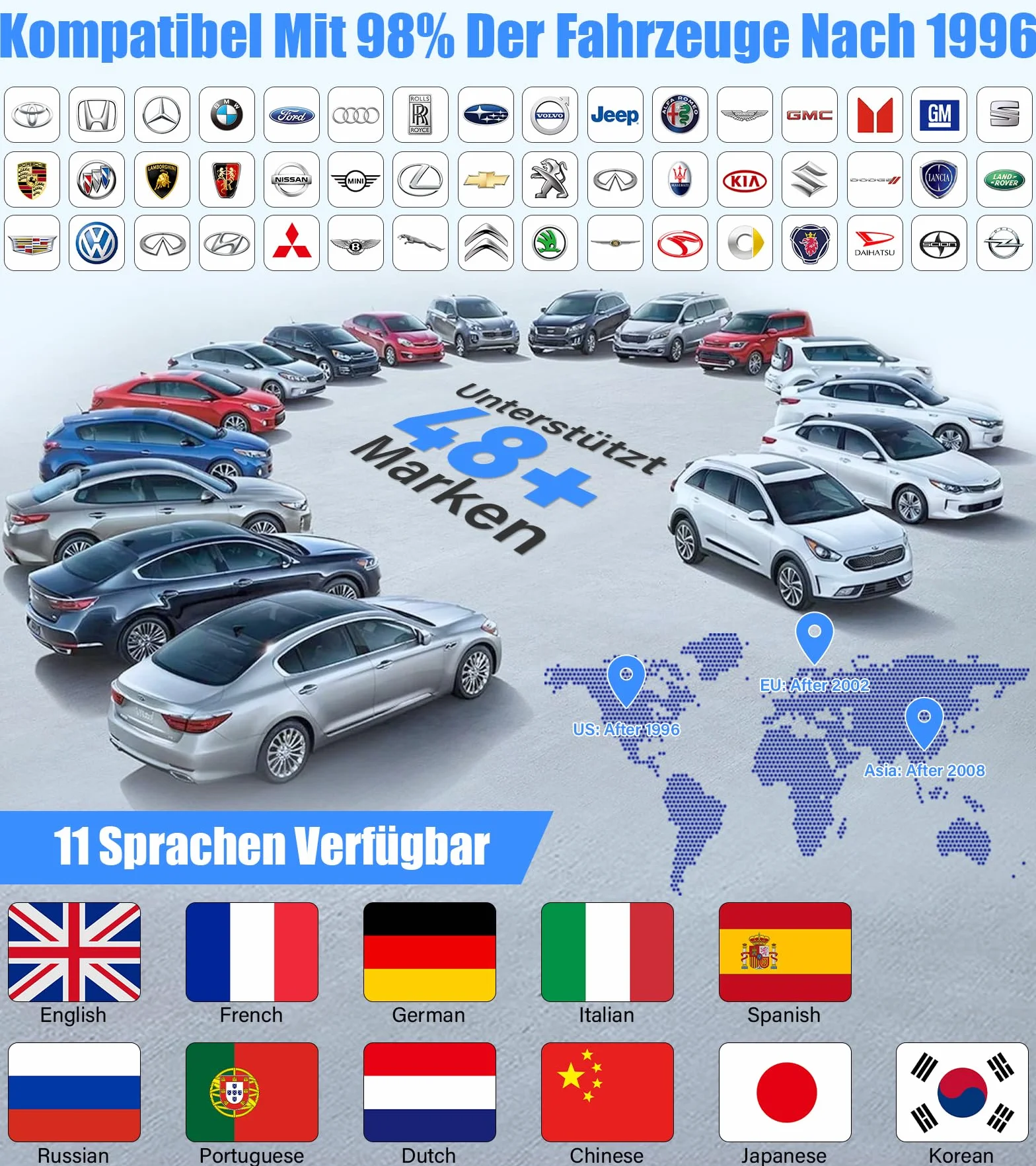 Profesjonalny Autodiagnostyczny OBD2 Bluetooth z Raportem PDF, Kompatybilny z iOS i Android