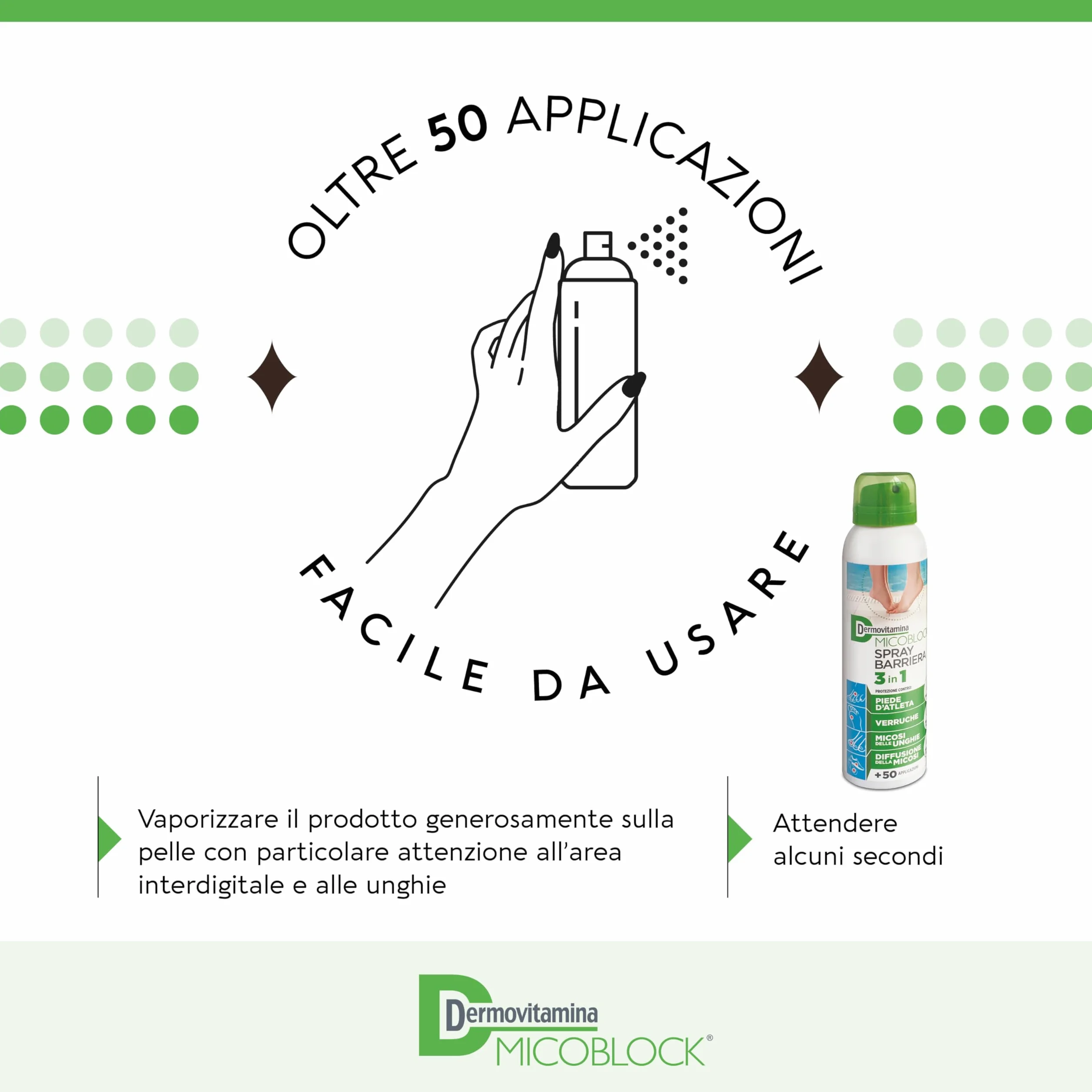 Dermovitamina Micoblock Spray Barriera 3in1 100 ml Antimicotico Onicomicosi Unghie Piedi
