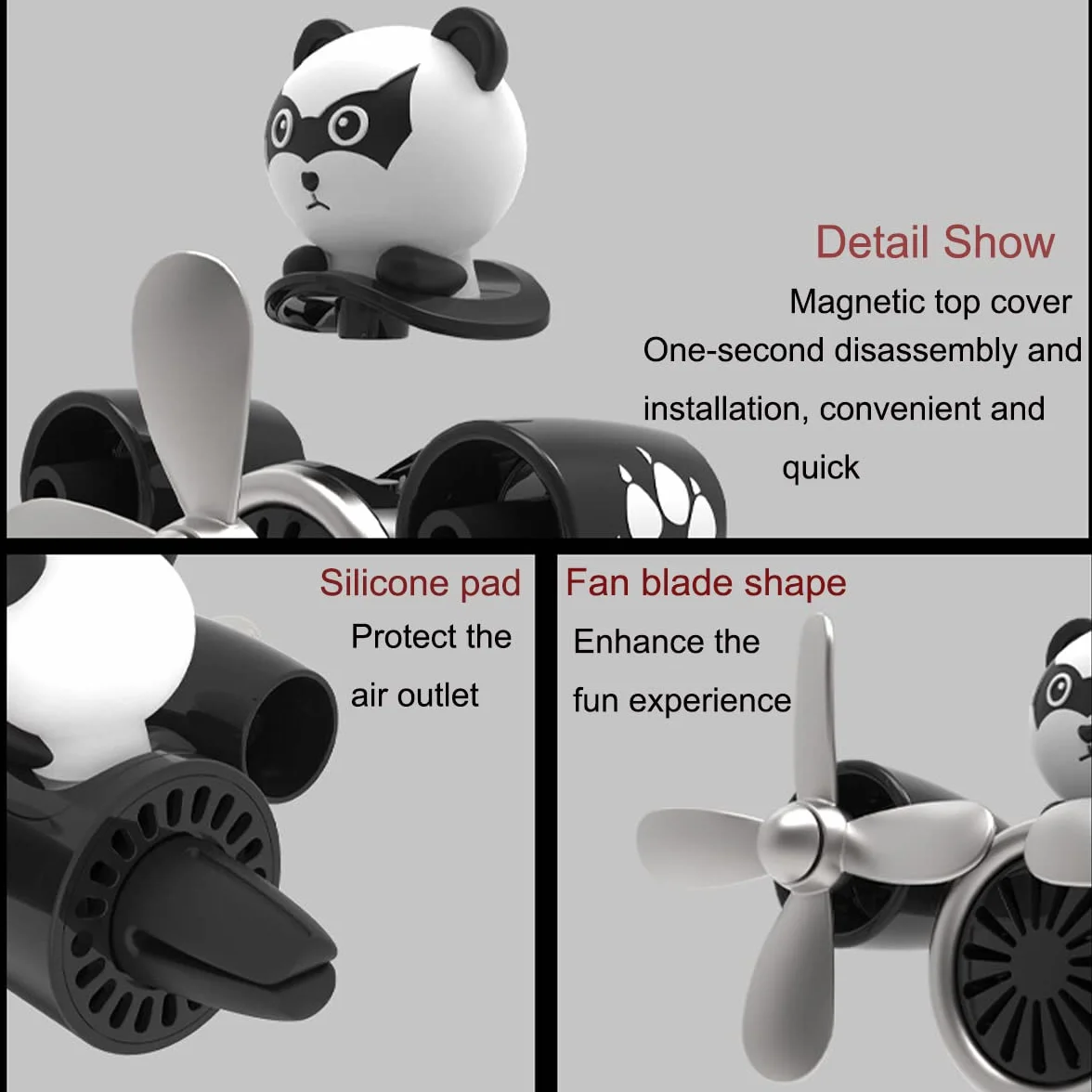 Diffusore Auto Oli Essenziali Forma Pilota Panda Decorazioni Profumo
