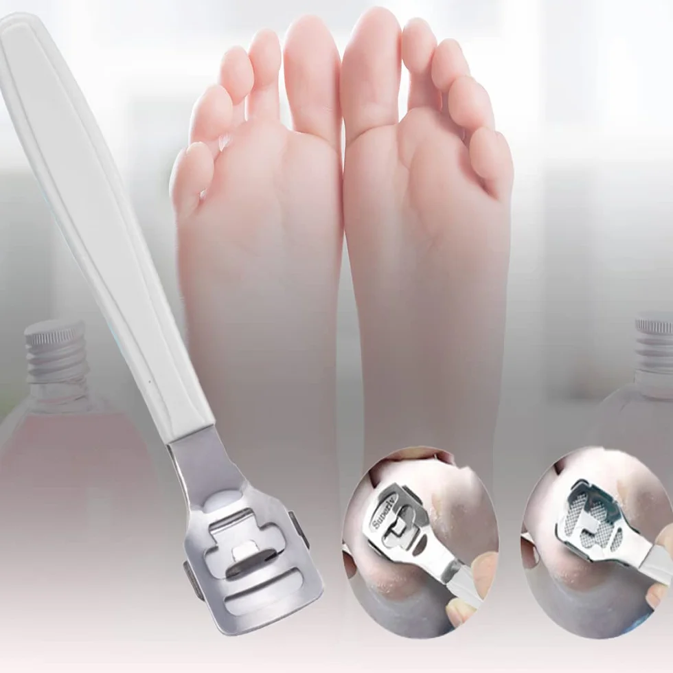 Kit per Pedicure Raschietto con 10 Lame D'argento, Callus Remover, Rimuovi Calli Piedi