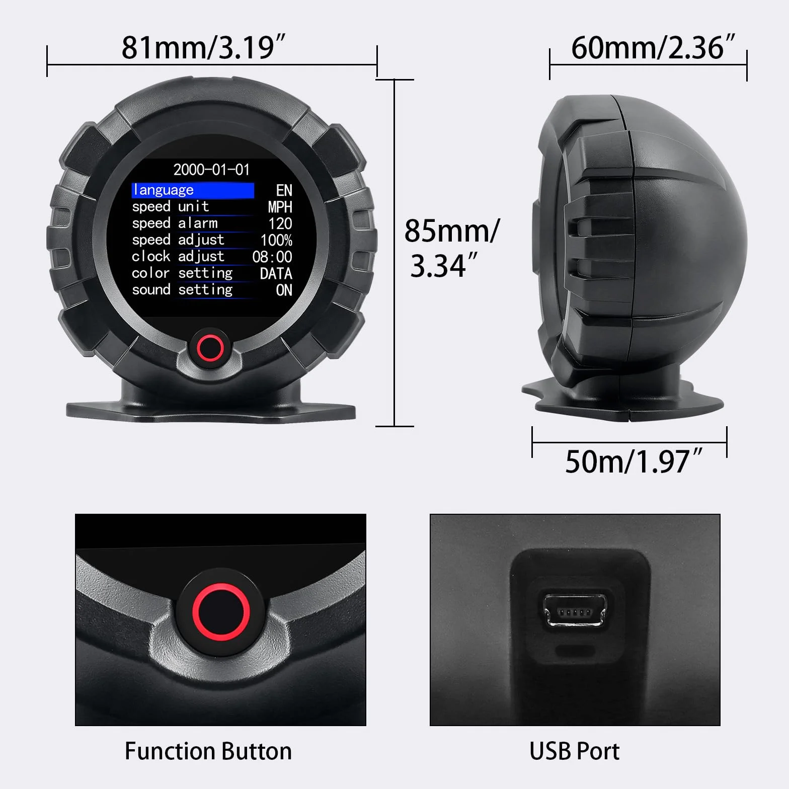 Head Up Display Auto GPS HUD 4x4 off-Road Inclinometro Angolo di Pendenza velocità Satellite Timing Accessori Multifunzione