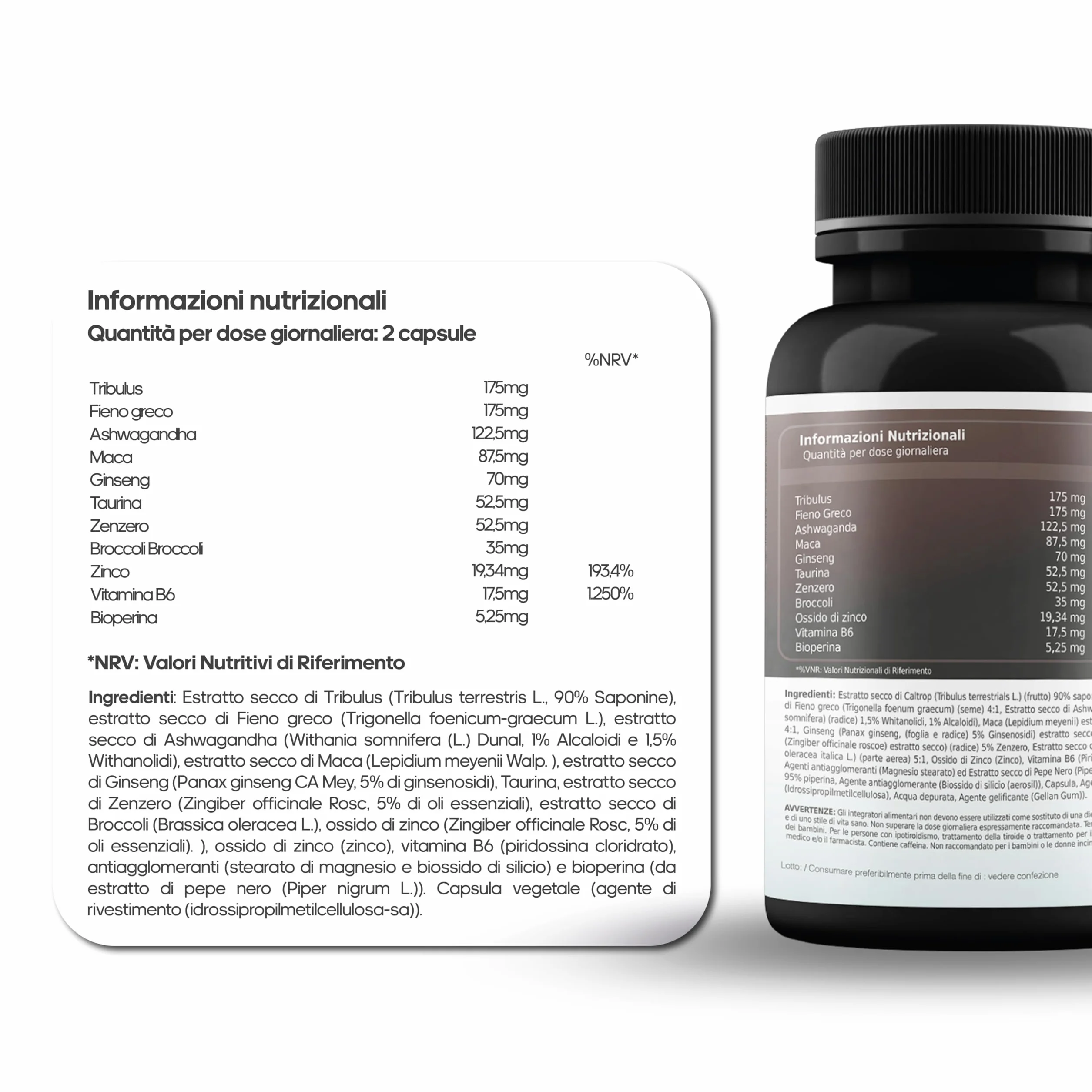 Farma Fusion Integratore Alimentare con Maca, Ginseng, Tribulus e Taurina 120 Capsule