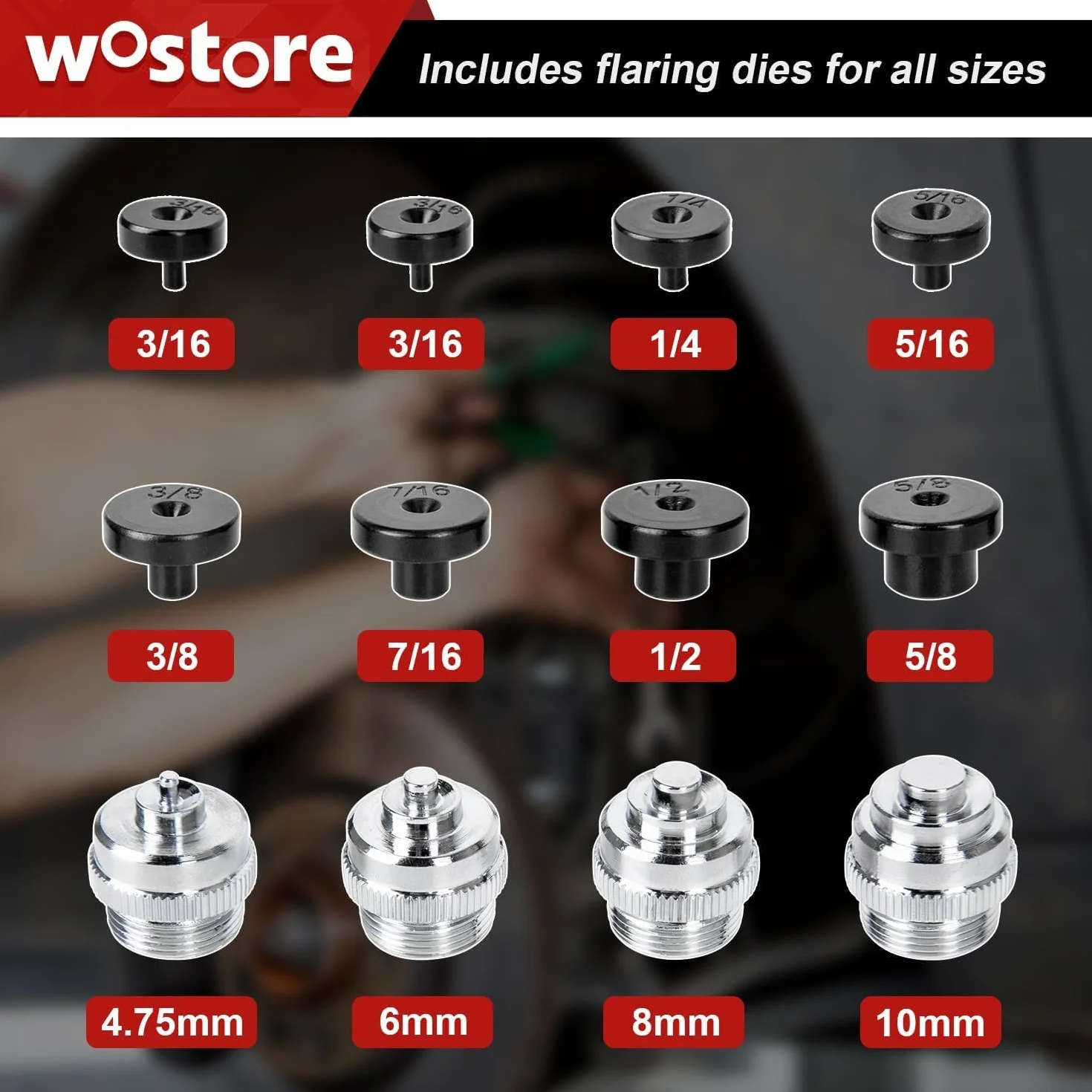 Wostore Sbirattatrice Doppia per Tubi dei Freni 3/16"-5/8" 7 Misure rame plastica alluminio
