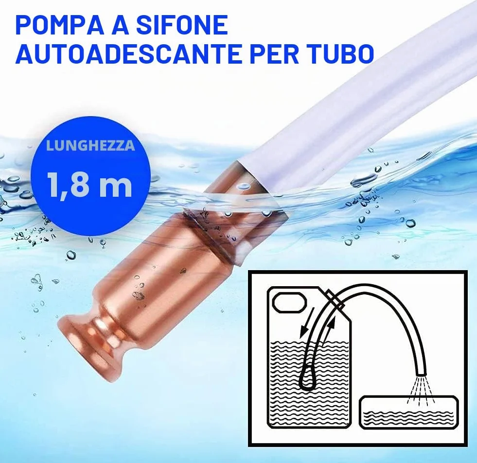 Tubo autoadescante antistatico pompa a sifone agitatore benzina arancione