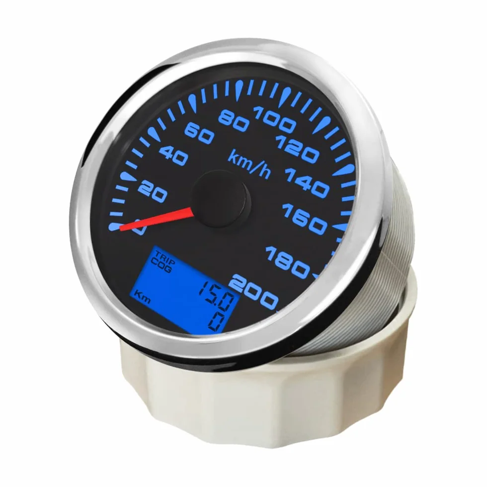 ELING Velometro per tachimetro GPS per auto 0-200KM/H Chilometraggio del contachilometri con retroilluminazione 85mm