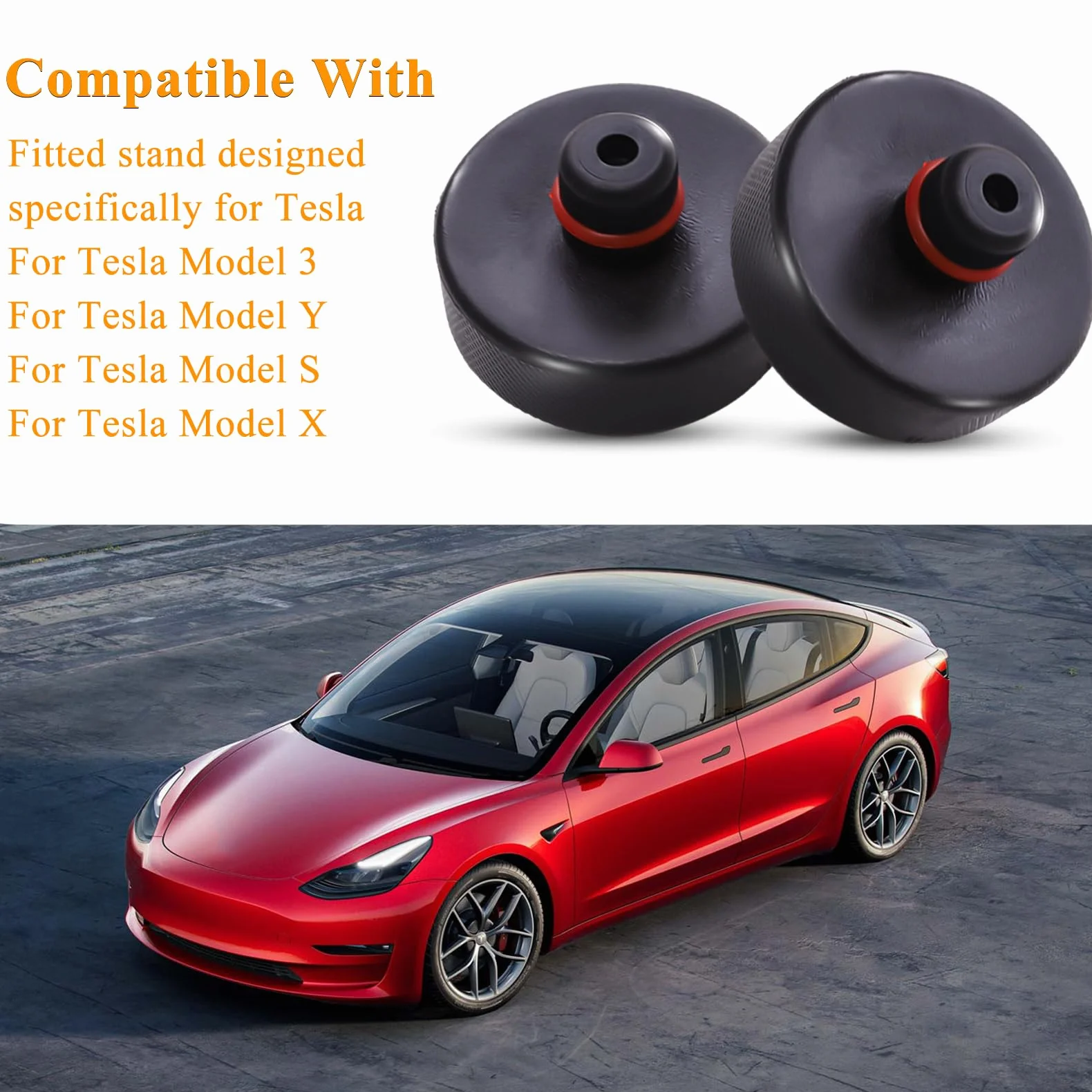 Tesla Model 3 S X Y Jack Pad Gomma Valigetta Stoccaggio 4 Rondelle Accessori