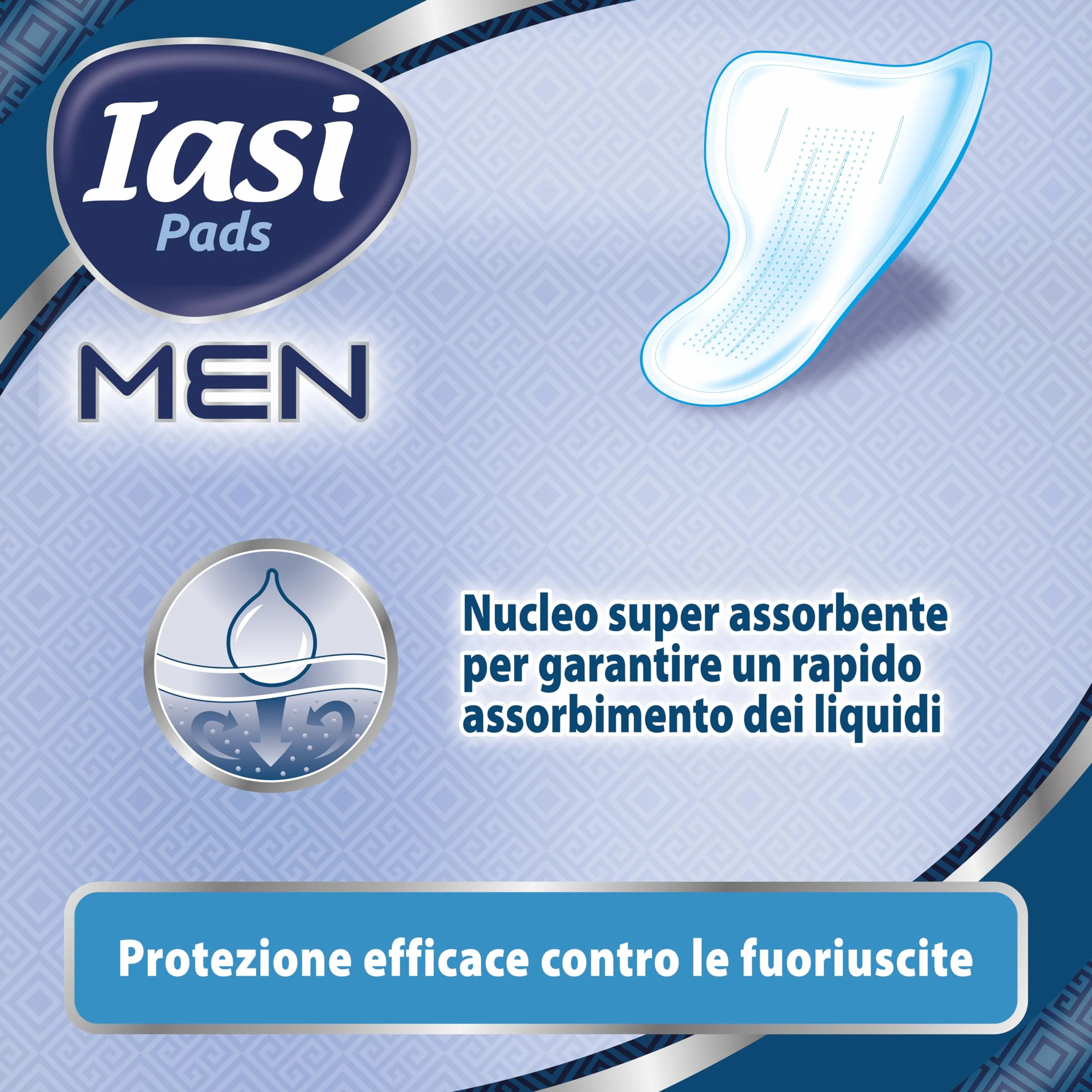 IASI MEN Super Livello di Protezione 3 Scudi Assorbenti per perdite urinarie maschili 10 Unità