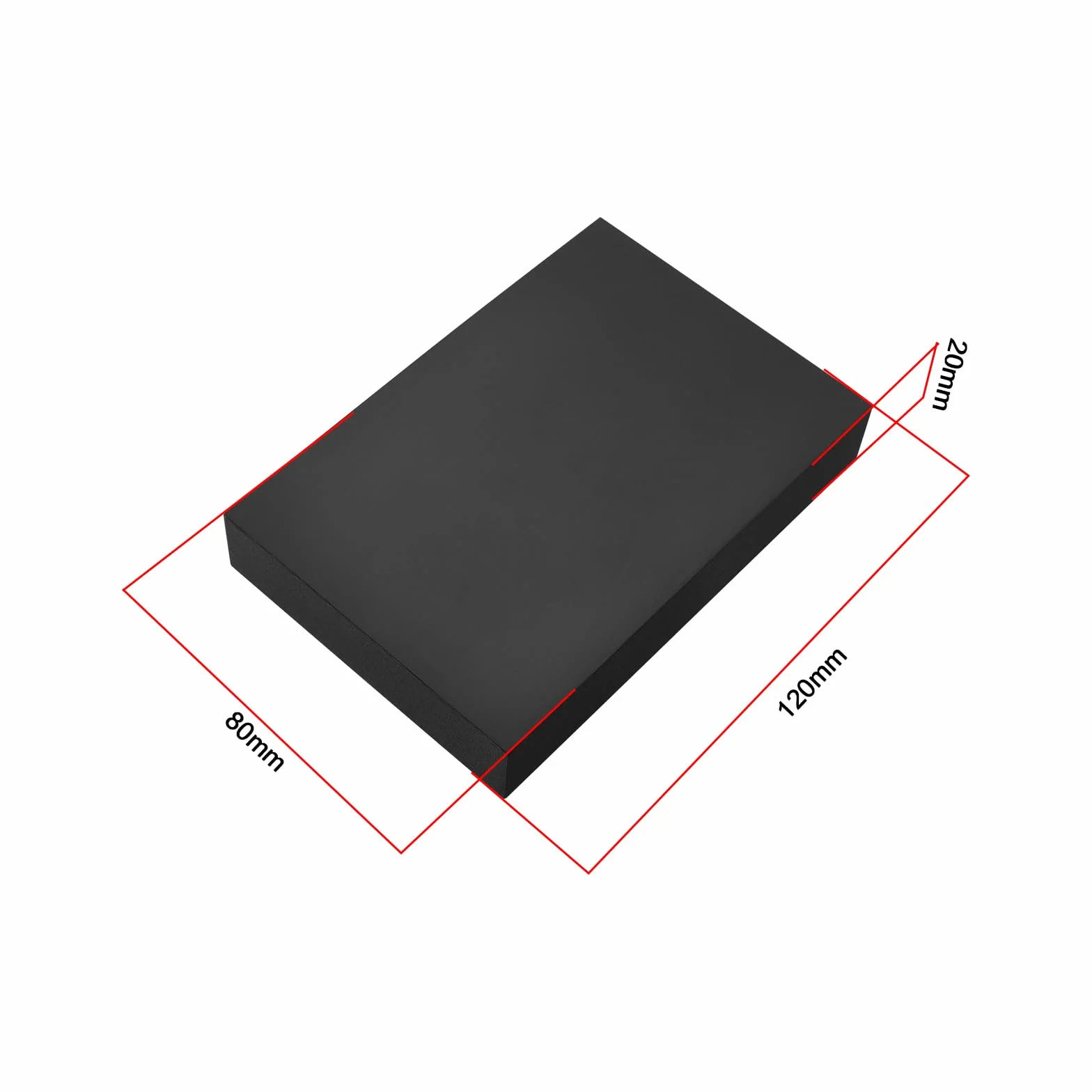 Gomma Supporto Trave Sollevamento 120x80x20mm Pezzi 2 per Sollevatore Auto Forbice Nero