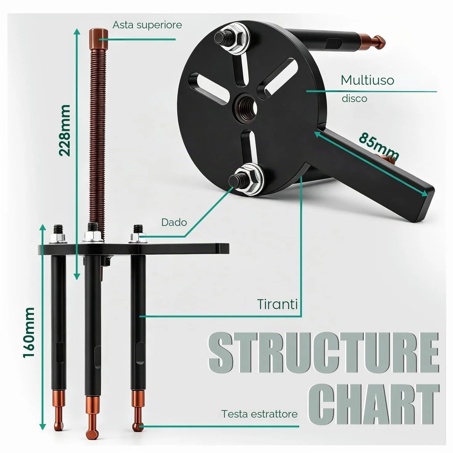 CGOLDENWALL Estrattore per Cuscinetti Interno 36 in 1, 6 Set di Teste, 3-Mascelle Gancio Separatore per Attrezzature Meccaniche