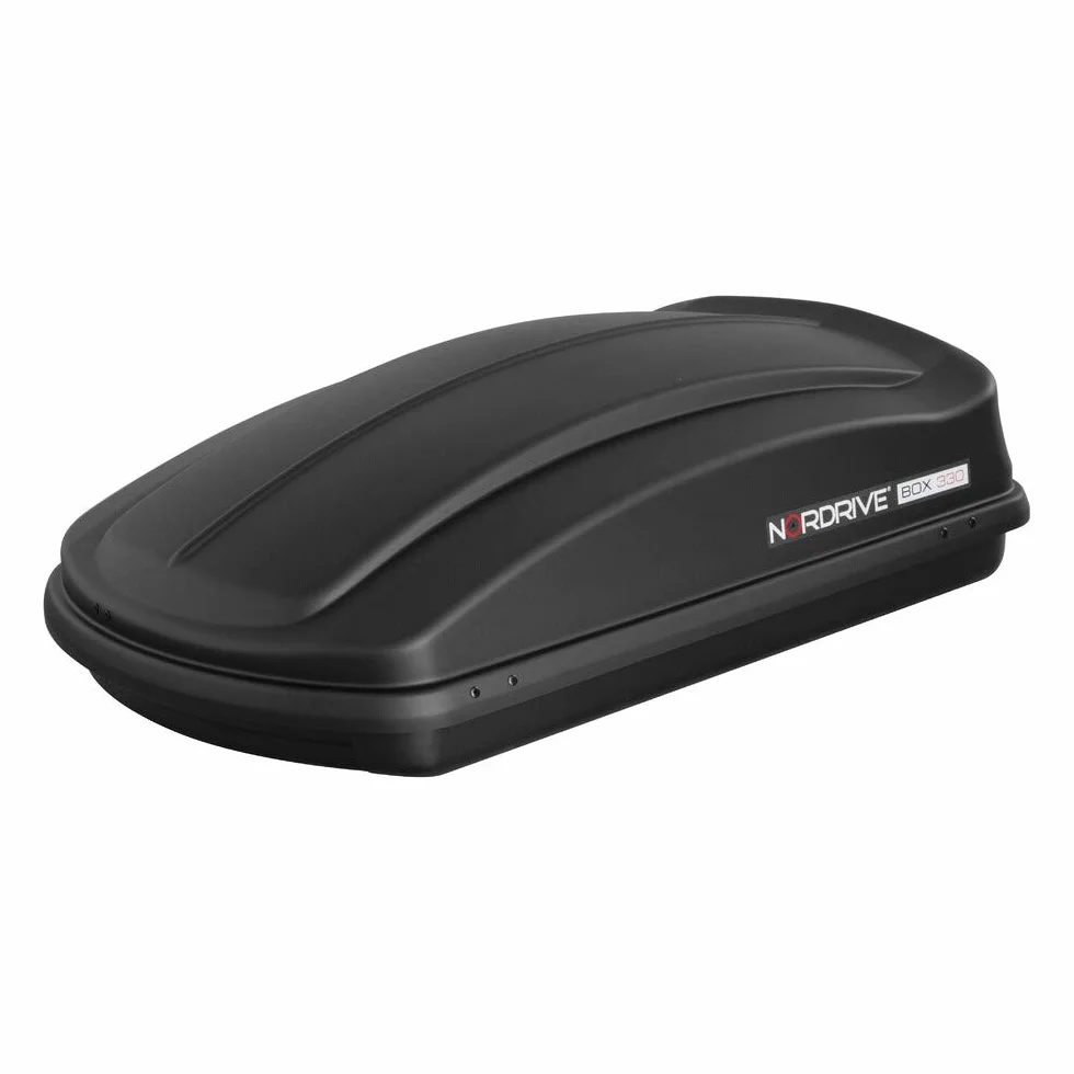 NORDRIVE N60004 Box 330, Box da Tetto per Auto in in ABS, 330 Litri - Nero Goffrato