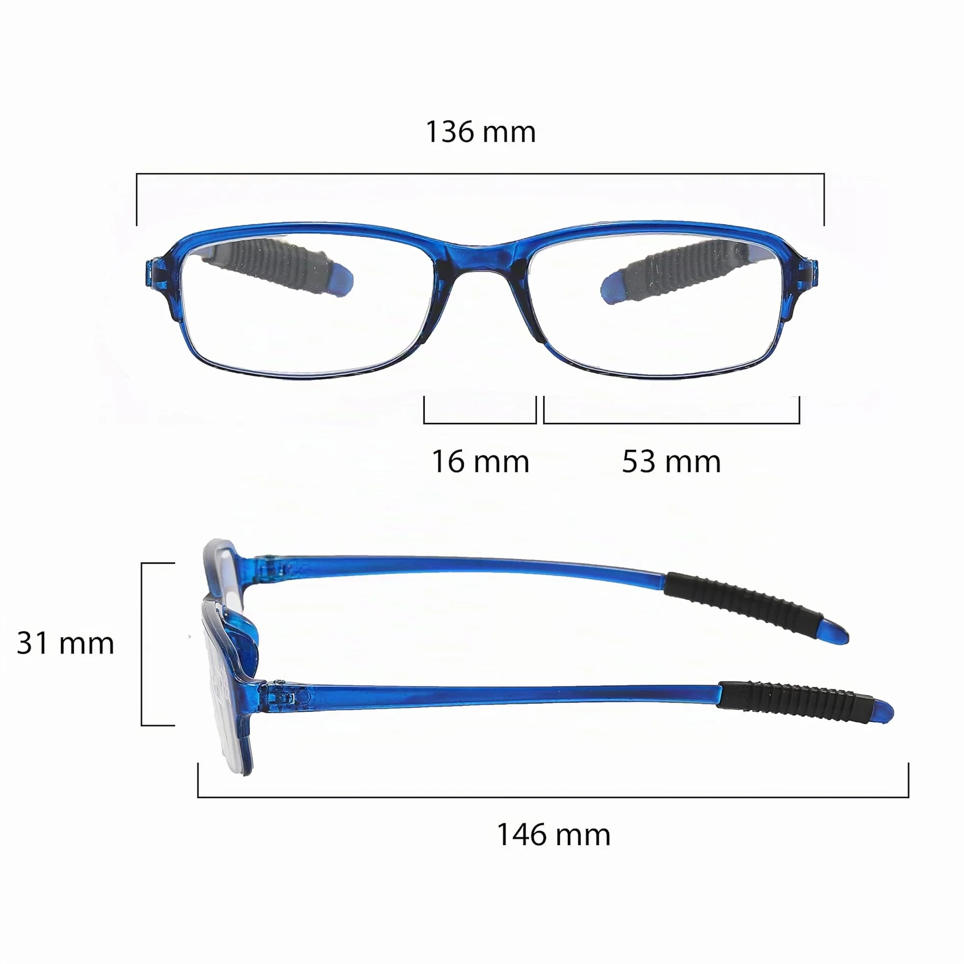 PROFLEX Occhiali da lettura flessibili 3 pz antigraffio antiscivolo
