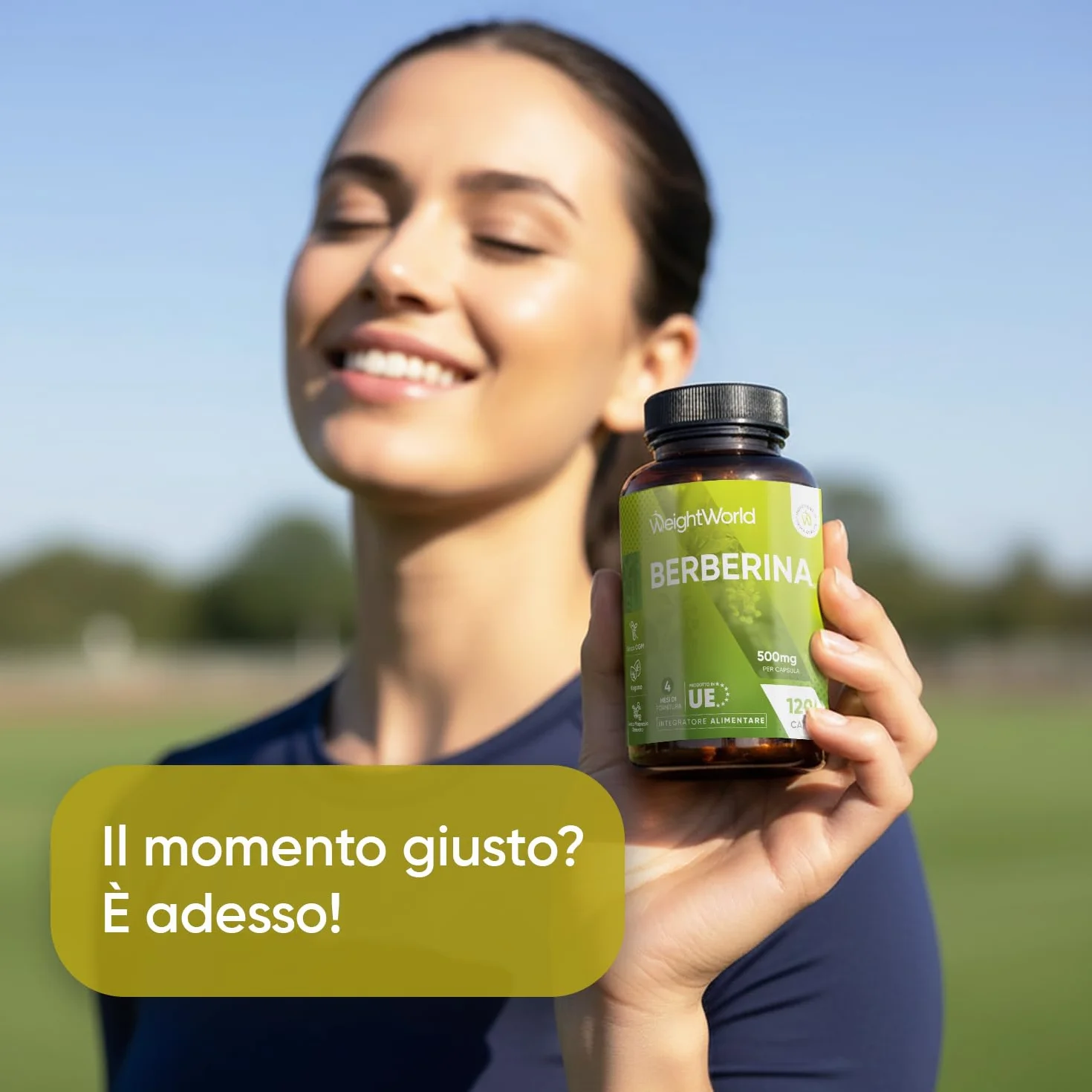 Berberina Vegana 500 mg Pura 85% Integratore 120 Capsule Berberis Aristata Senza Magnesio Stearato Prodotto in Europa