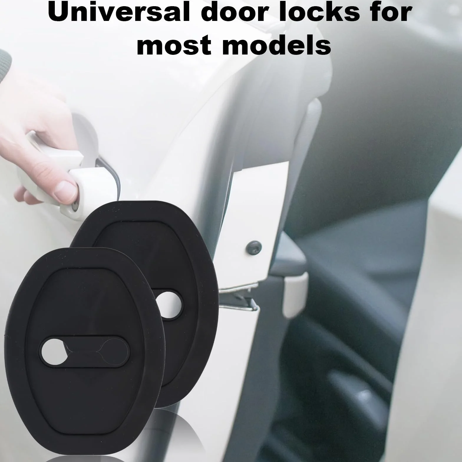 BOXOB 8pz Protezione Serratura Porta Auto, Copri-Protezione Serratura Portiera Auto Silicone Spesso Assorbimento Silenzioso degli Riduzione Rumore Accessori Universali Maggior Parte Veicoli(Nero)