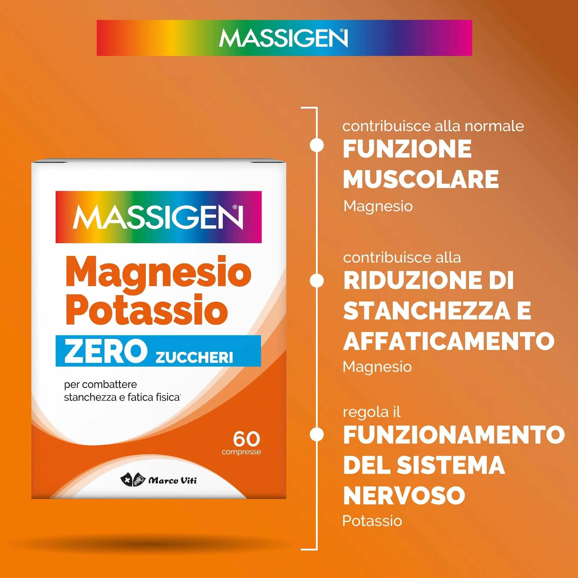 Massigen Magnesio e Potassio 60 Capsule Integratore Equilibrio Elettrolitico
