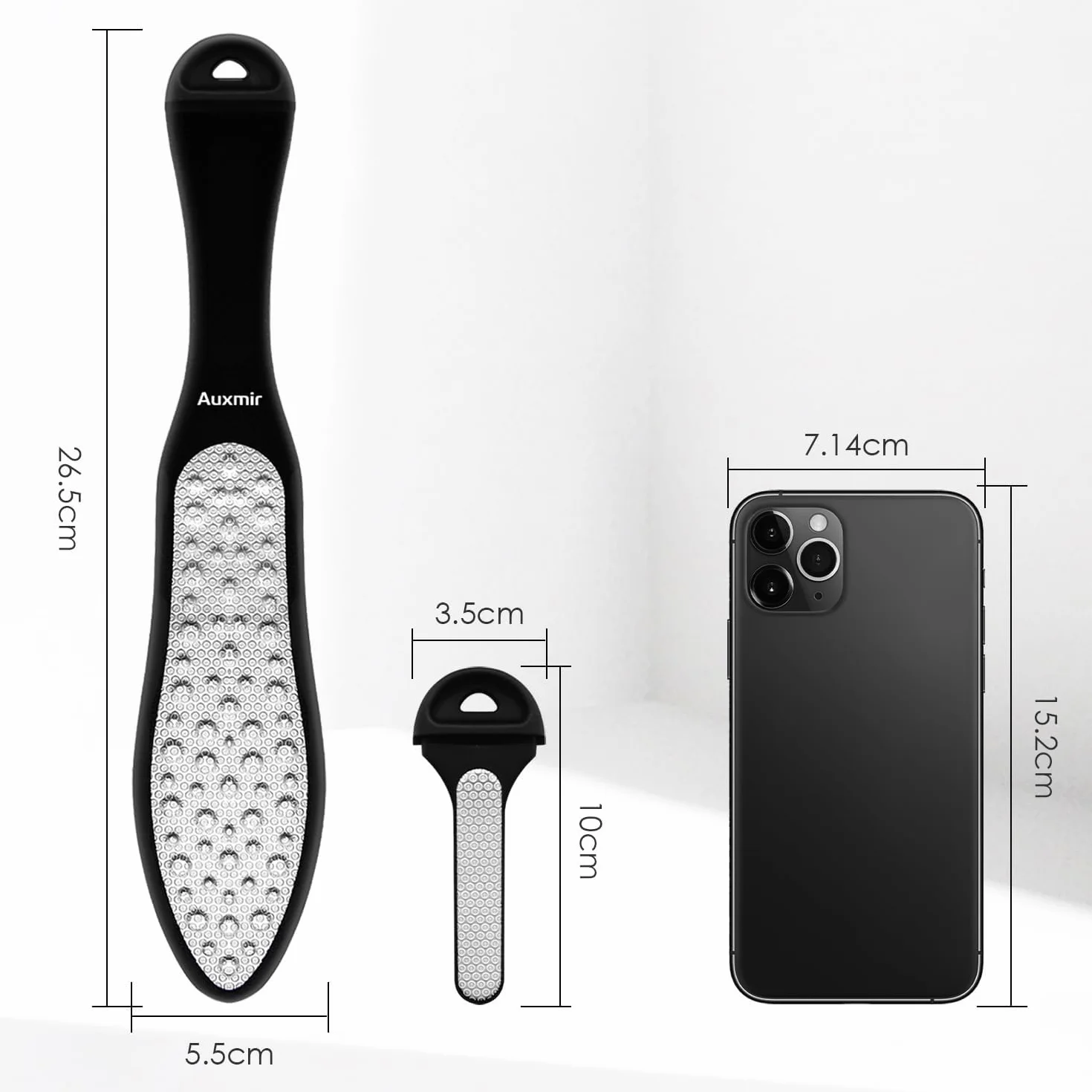 Auxmir 3in1 Raspa Piedi Professionale in Acciaio Inox, Lima Piedi Talloni Impermeabile, Antiruggine, Pedicure Professionale