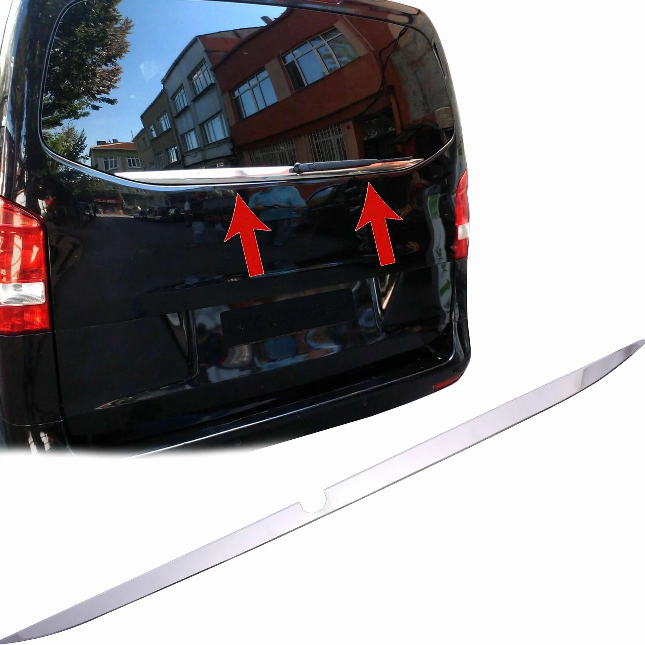 INLY Chromowana modanatura sottovetro tylna Vito W447 2014-2021 stal nierdzewna