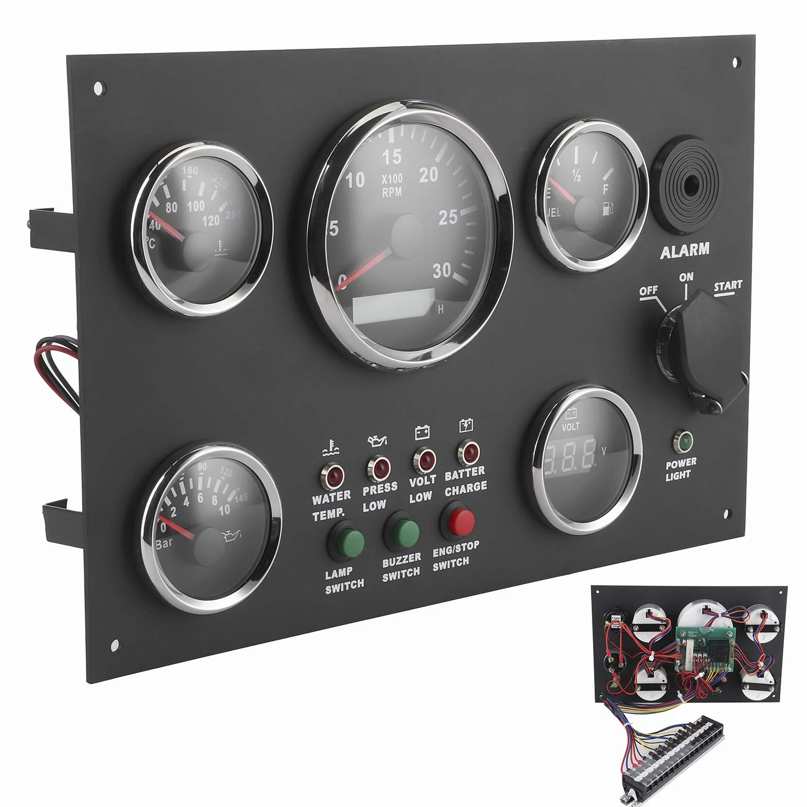 Quadro Strumenti, Quadro Strumenti Digitale Set 12V/24V per Barche da Pesca Rvs Yachts Veicoli modificati per Camion Auto Marine