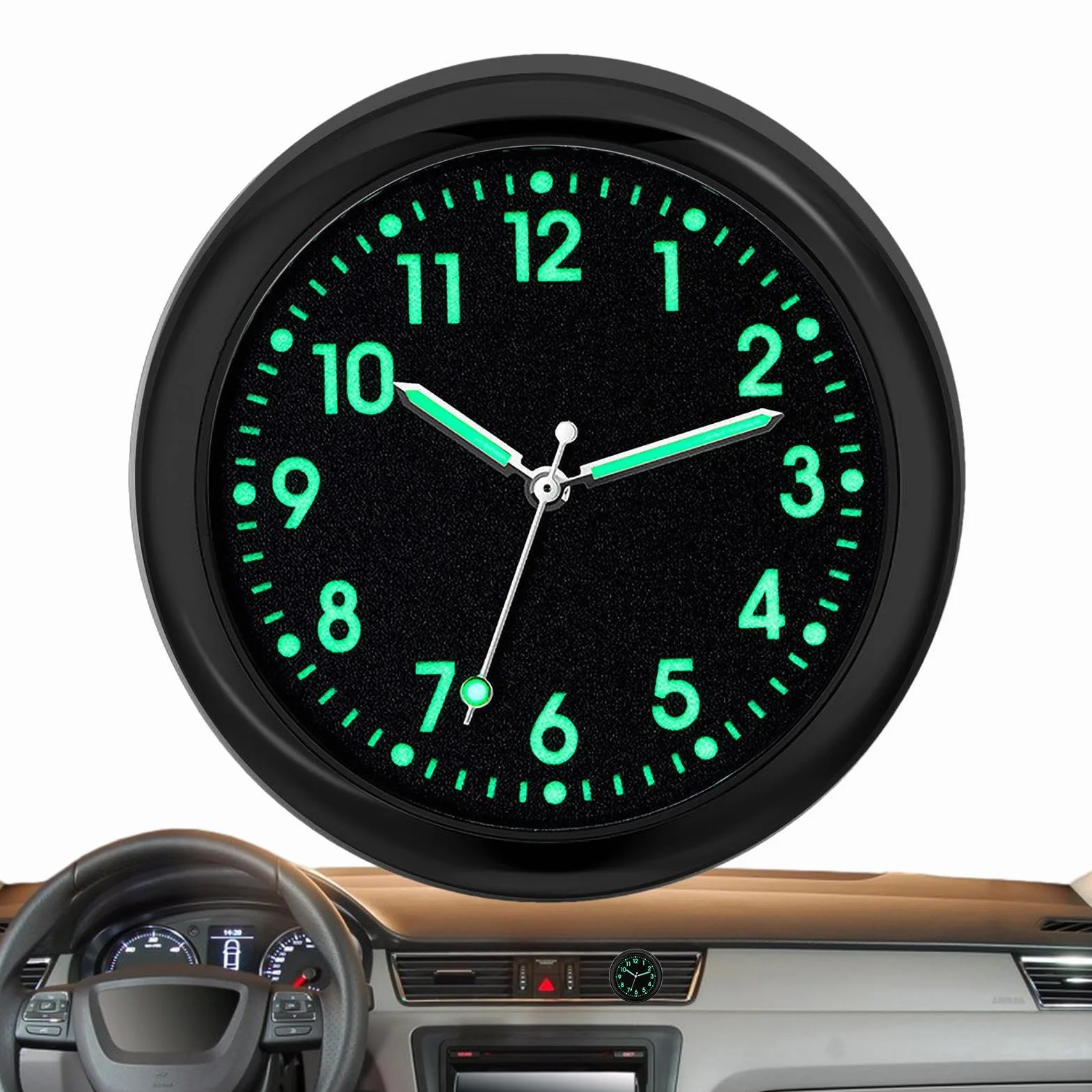 Orologio da cruscotto per Auto, Orologio analogico Luminoso | Orologi sostitutivi per autoveicoli al Quarzo, Orologio Adesivo per cruscotto Auto, Bici da Barca