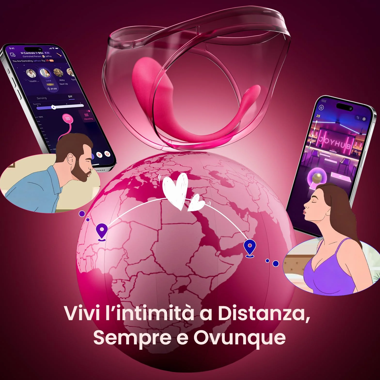 Ovetto Vibrante Donna Telecomando a Distanza APP Sex Toys, AI-Sync 10 Modalità Vibratore Silenzioso, Sexytoysys Coppia Vibratore Professionale Wireless Sex Toy, Giochi Erotiici per Coppie