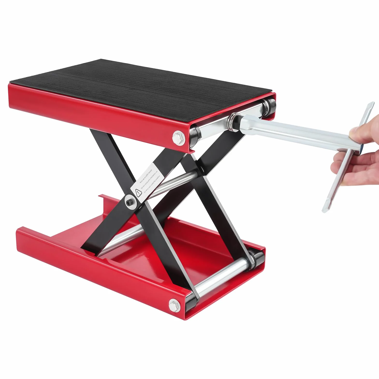 Sollevatore per moto, sollevatore per moto, regolabile in altezza, 93-350 mm, supporto per forbice di sollevamento con ampia piattaforma, sollevatore per riparazione di biciclette (portata 500 kg
