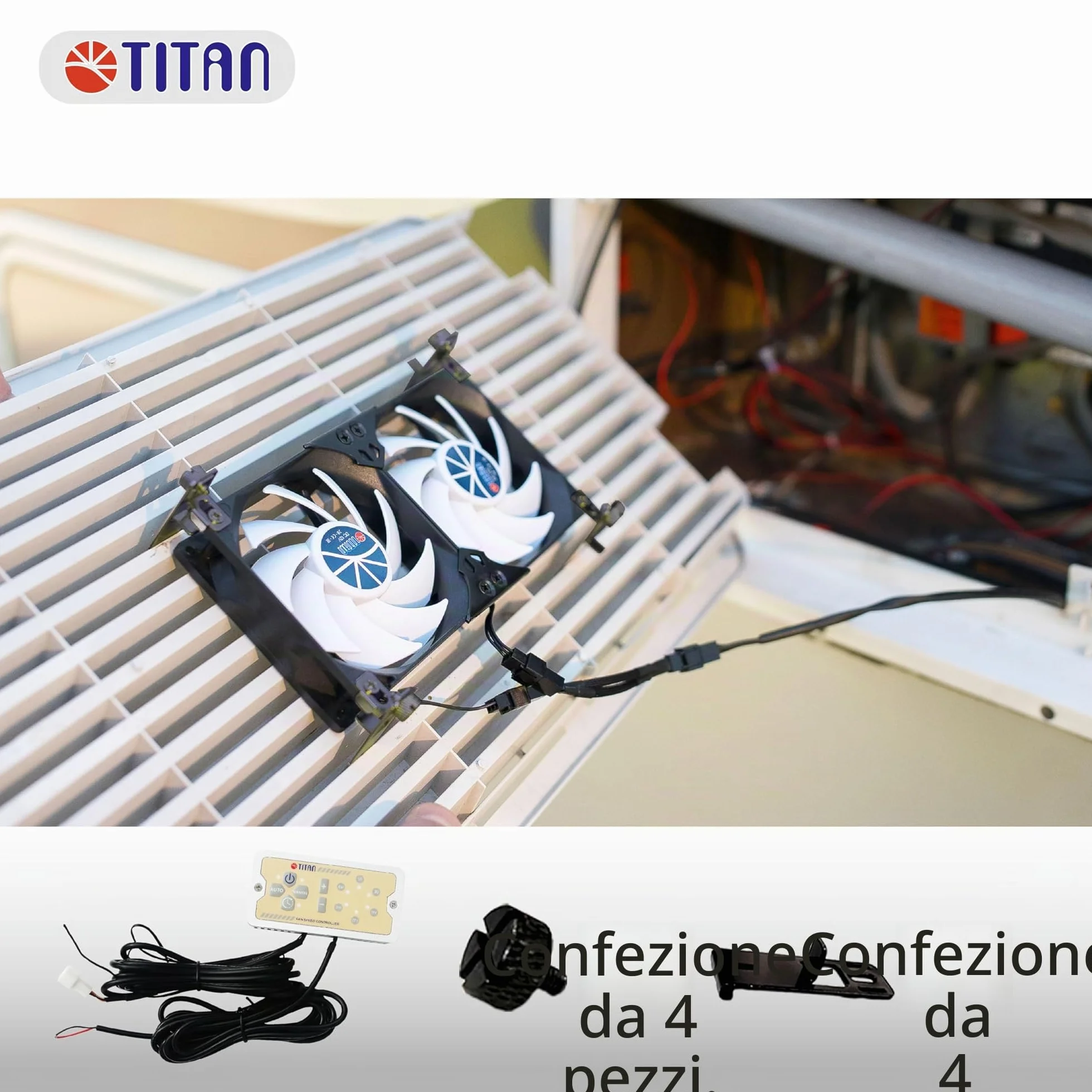 TITAN- Ventola Doppia per Frigorifero (120mm(+))