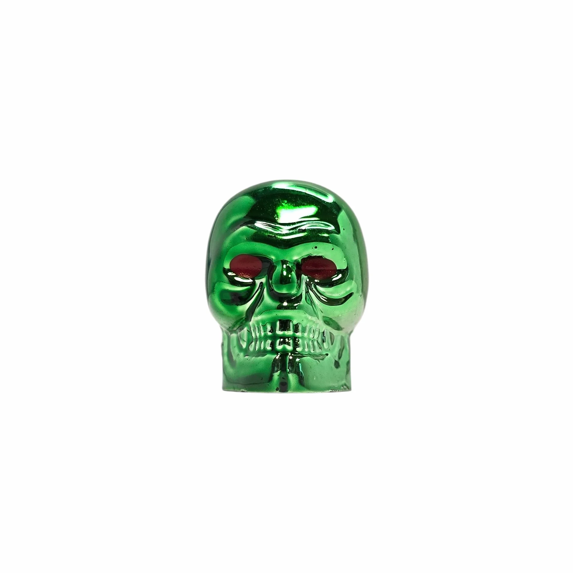 cyclingcolors 2x Cappucci delle valvole cappuccio tappi valvola forma di teschio in plastica Schrader per pneumatici bici moto auto auto quad monopattino, verde