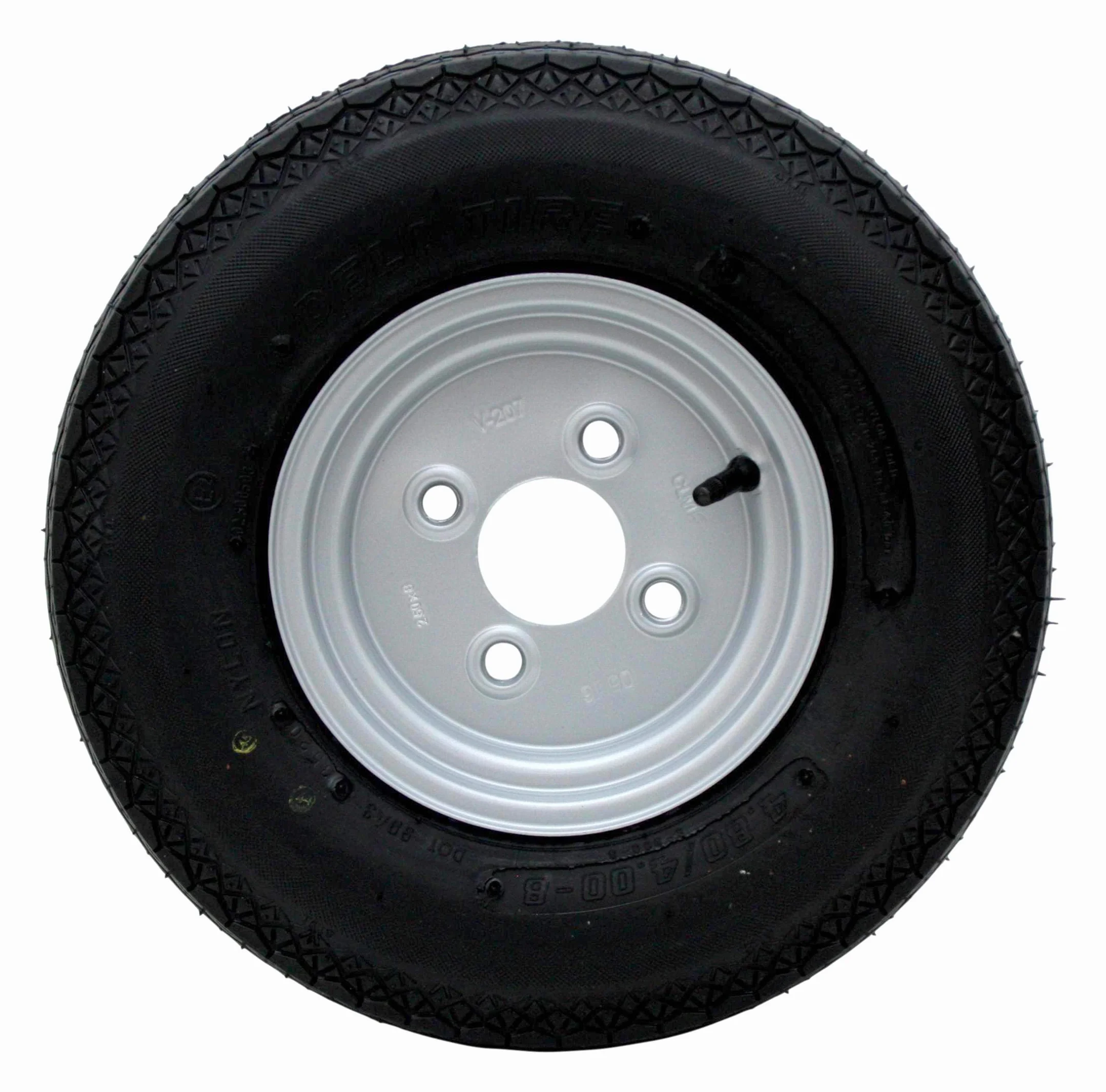 p4U DDR Stema - Ruota di ricambio per pneumatici Deli | 4.00-8 | 4.80-8 | 4PR | 62M >>non il diametro del foro centrale!! | ruota pneumatica 8 pollici | 4,80-8/4,00-8