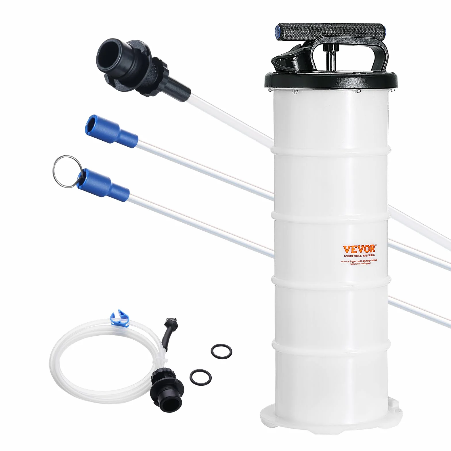 VEVOR Estrattore di Fluidi Pompa a Vuoto per Cambio Olio 6,5L Kit Aspiraliquidi Auto