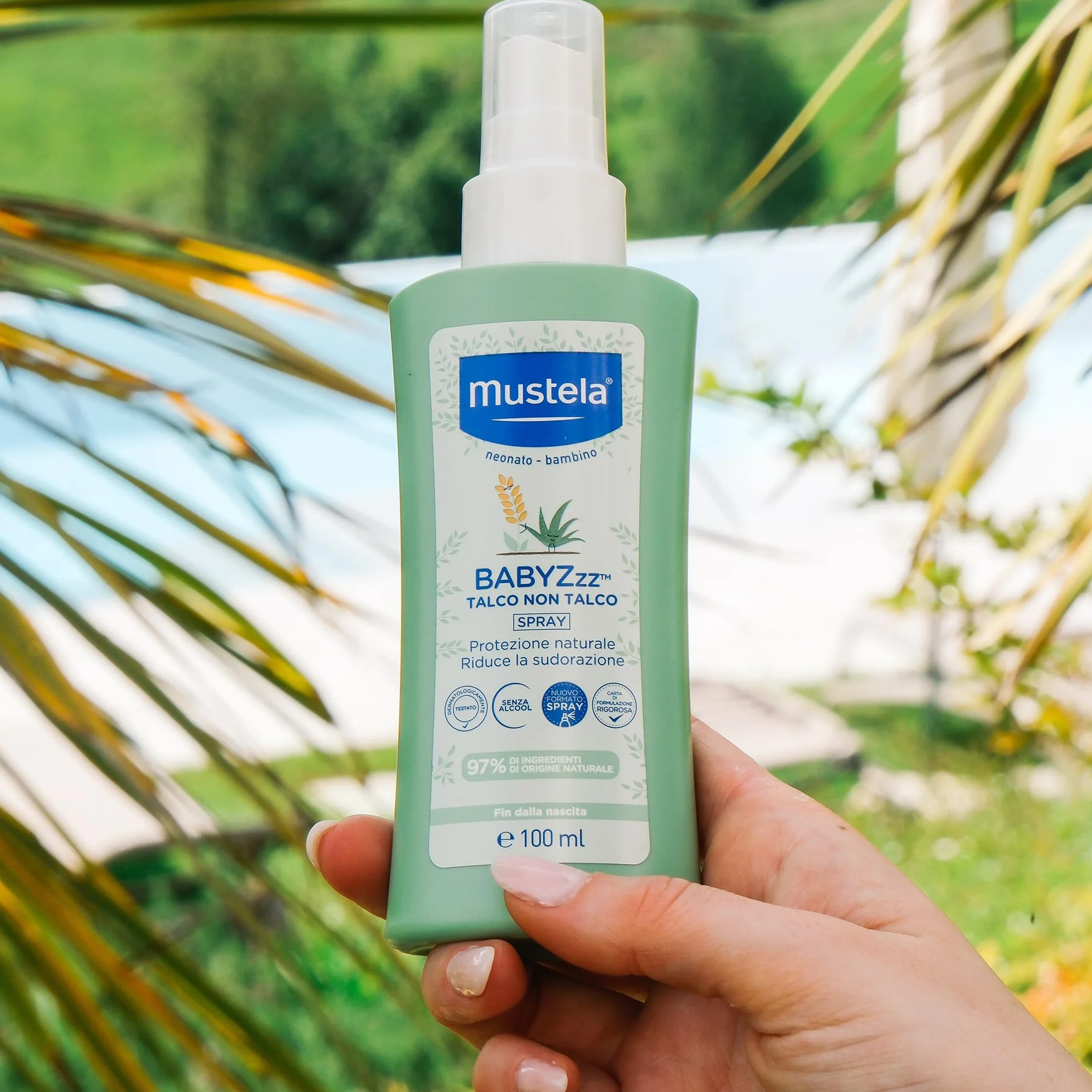 Mustela BABYZzz Talco Non Talco Spray 100ml - Protezione Naturale dalle Zanzare per Neonati e Bambini