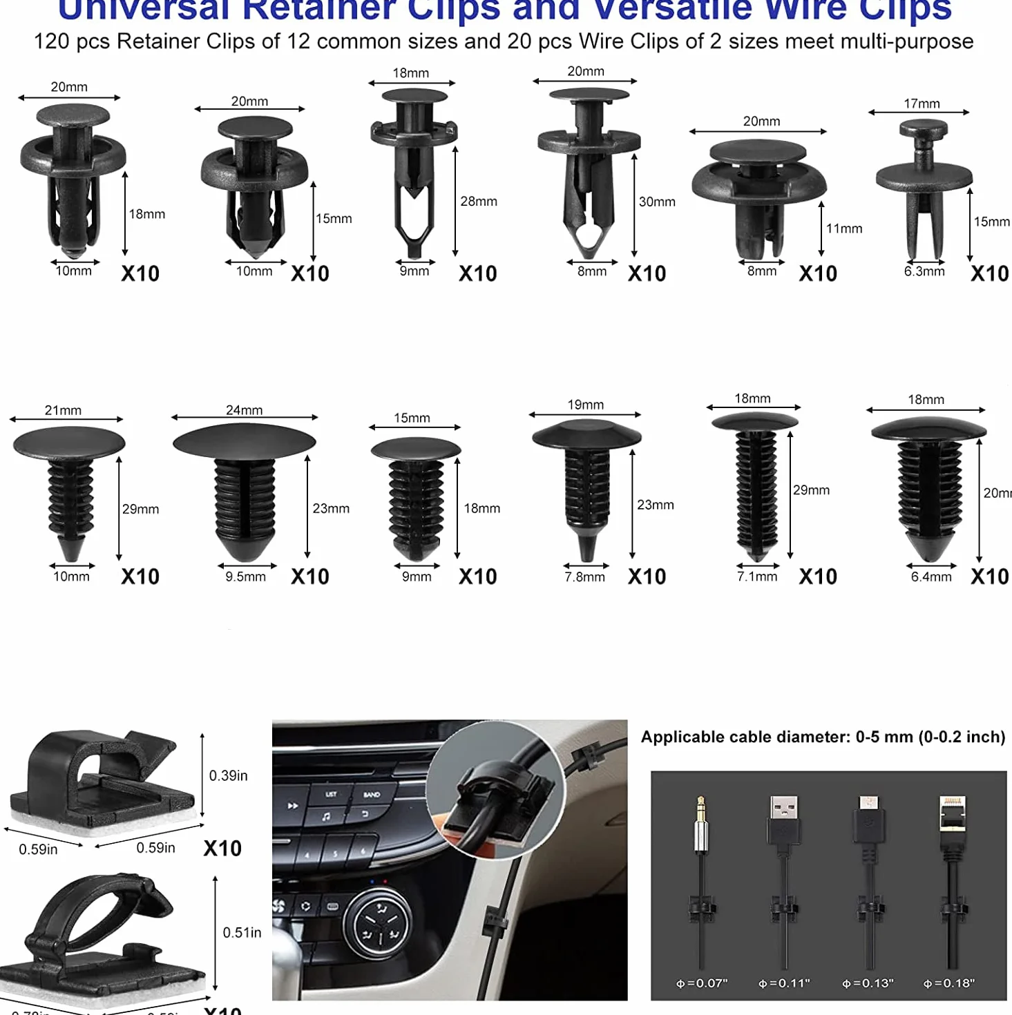 Strumenti di rimozione Auto, 250 Kit di Smontaggio per Riparazioni Auto Strumento Rimozione del Pannello Veicolo Rimozione Cunei Trim Interno Strumento Leva, Radio Cruscotto Porta (Blu)