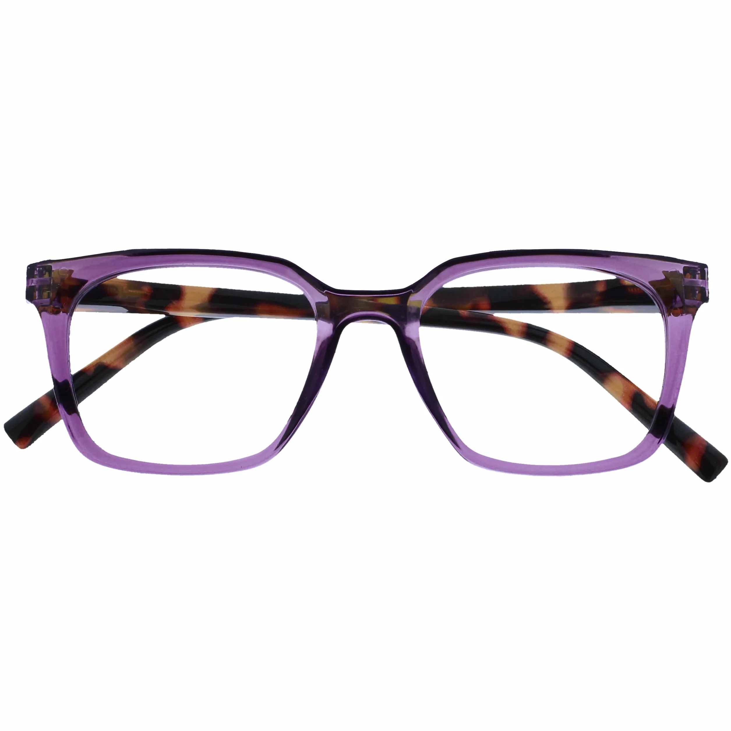 OPULIZE KOI Occhiali da Lettura +2.50 Montatura Rettangolare Grande Viola Cerniere a Molla