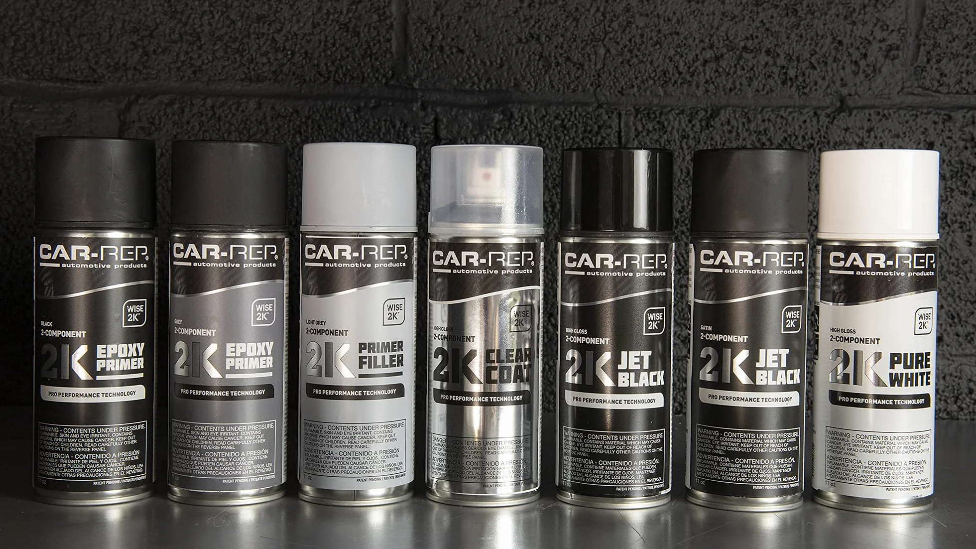 CAR-REP® 2K Epoxy Primer con Tecnologia Wise 2K, Adatto per Tutti i Tipi di Metalli, Substrati in Fibra di Carbonio, la Maggior Parte delle Materie Plastiche Automobilistiche, Spray 400ml (Nero)