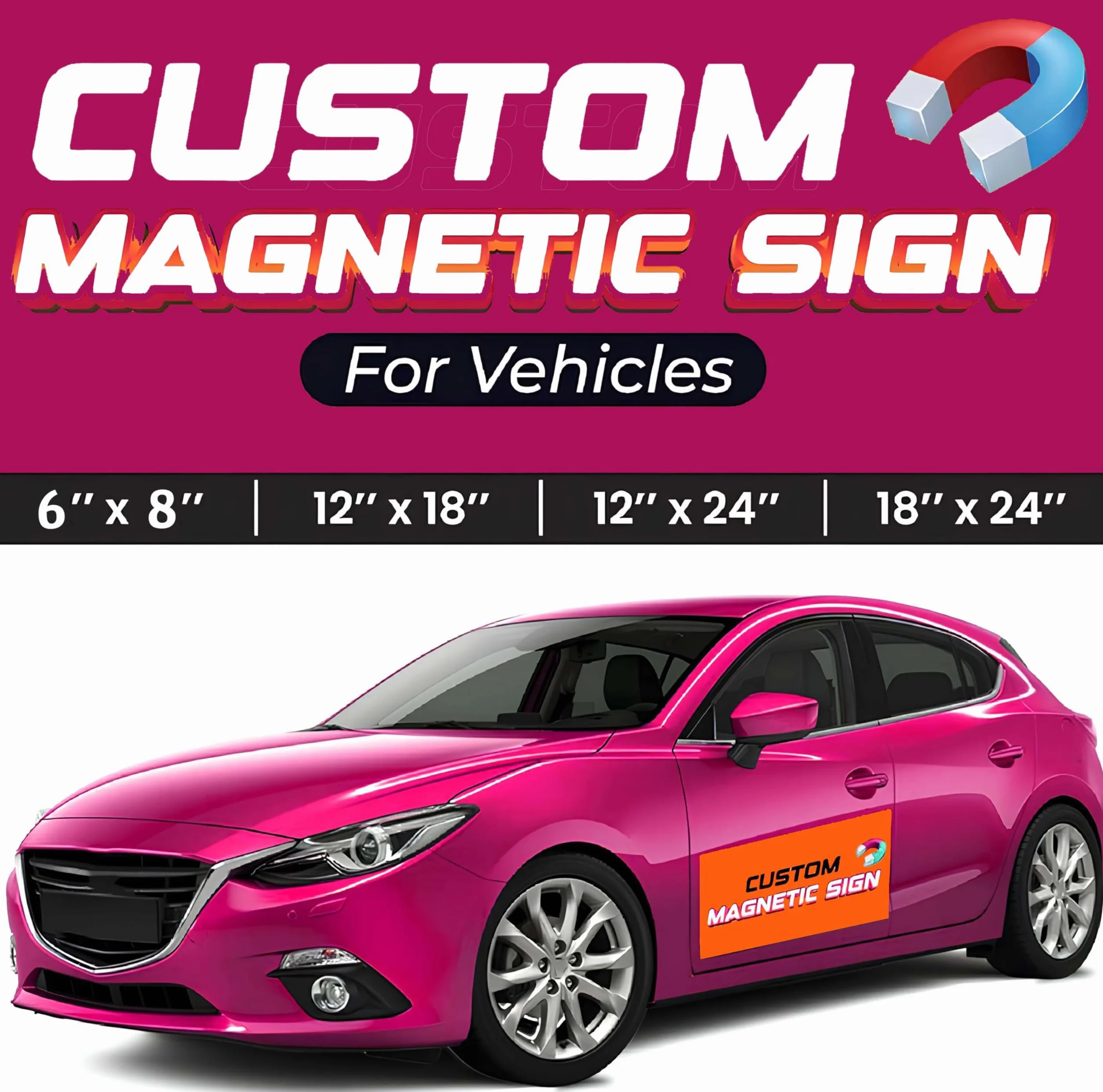 Magneti Personalizzati per Auto e Camion | Targhe Magnetiche con Stampa a Colori