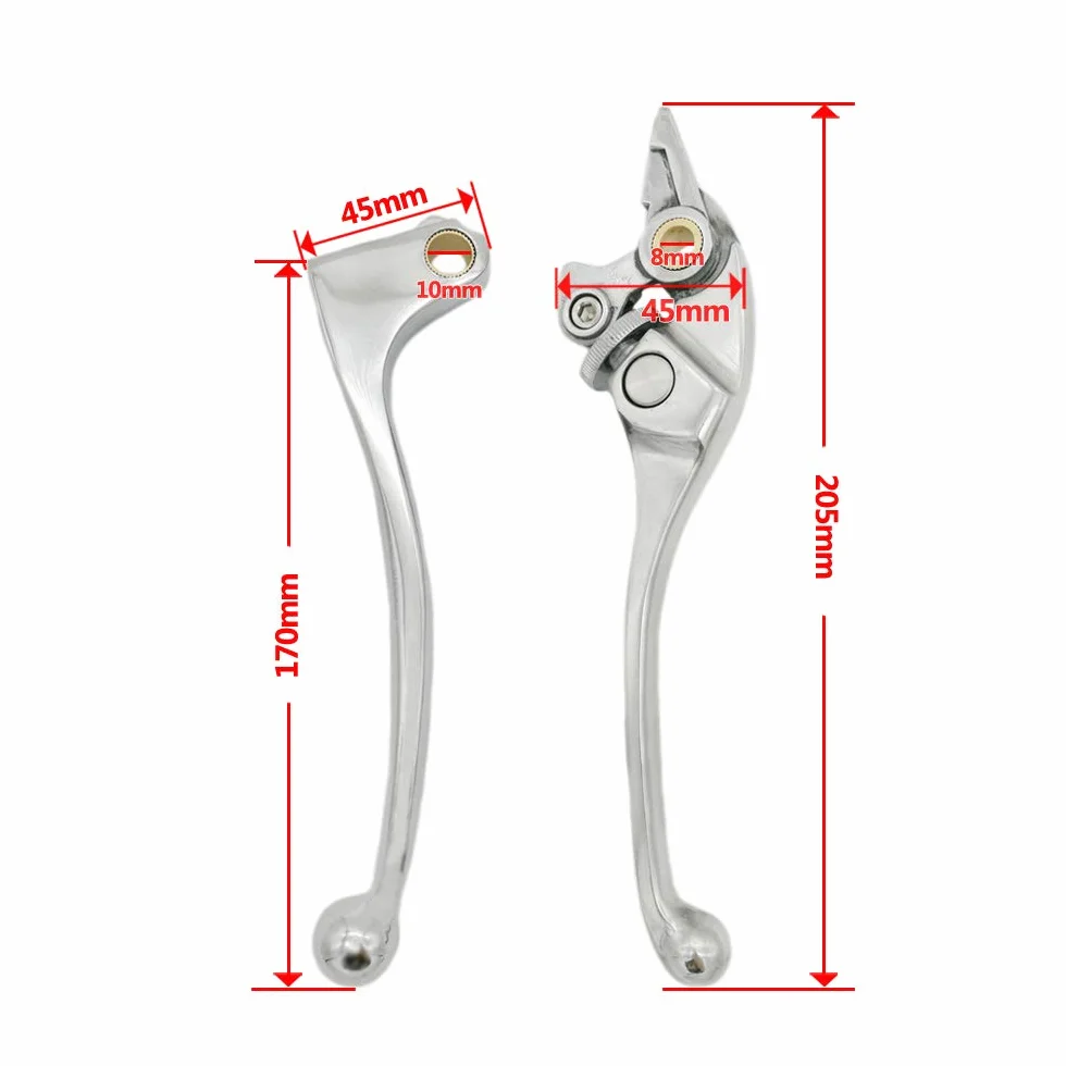 Leva del freno frizione motociclo Compatibile Honda CBR 600 F1 F2 F3 F4 F4i 87-07 CBR 900 RR 93-99 CB 900 919 Hornet 02-06 CB 600 Hornet 98-06 Polished Silver
