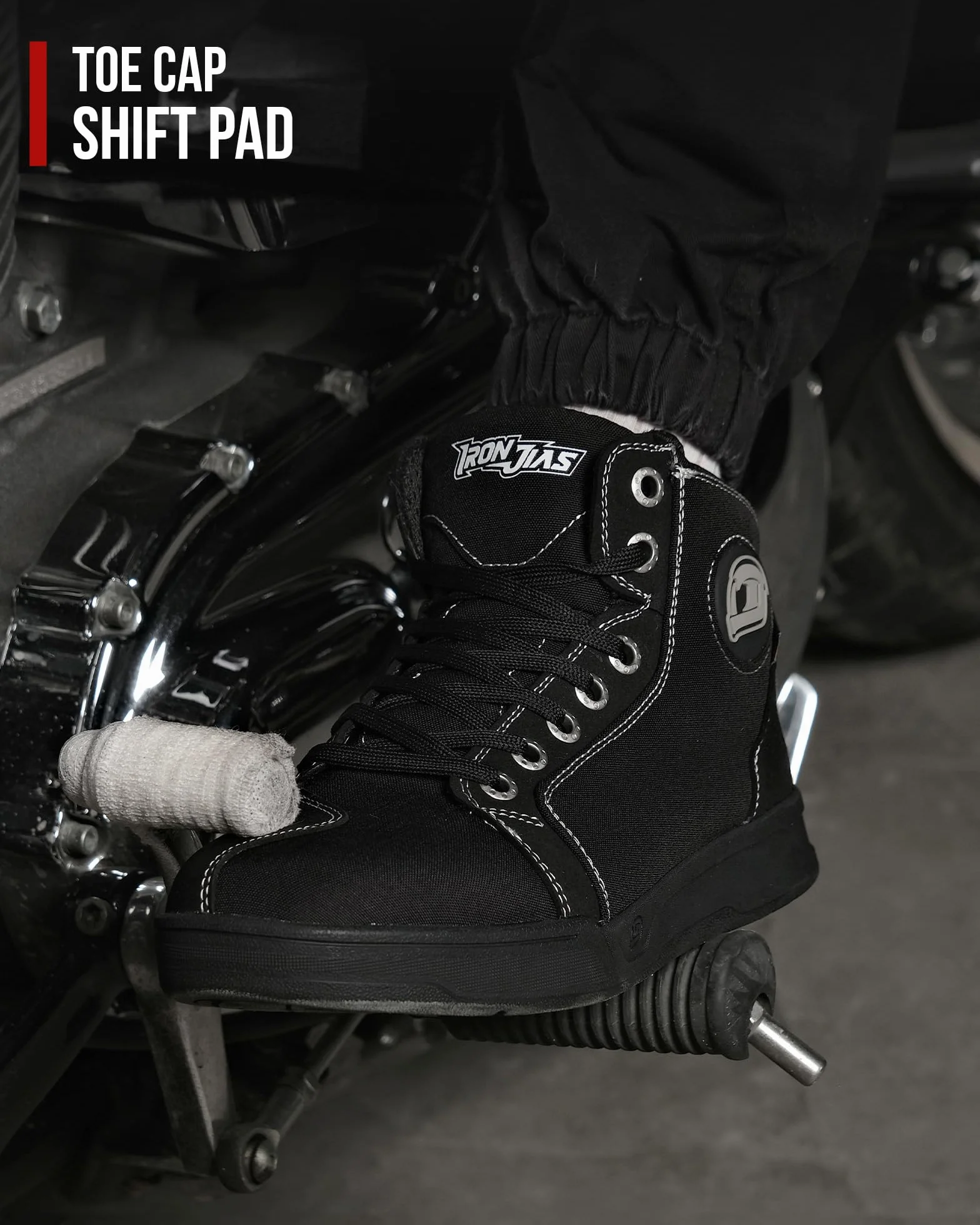 IRON JIA'S Scarpe Moto Uomo Impermeabili, Stivali Moto Uomo, Antiscivolo Traspirante Street Casual Stivali da Moto con Zip Laterale, Supporto alla Caviglia e Shift Pad