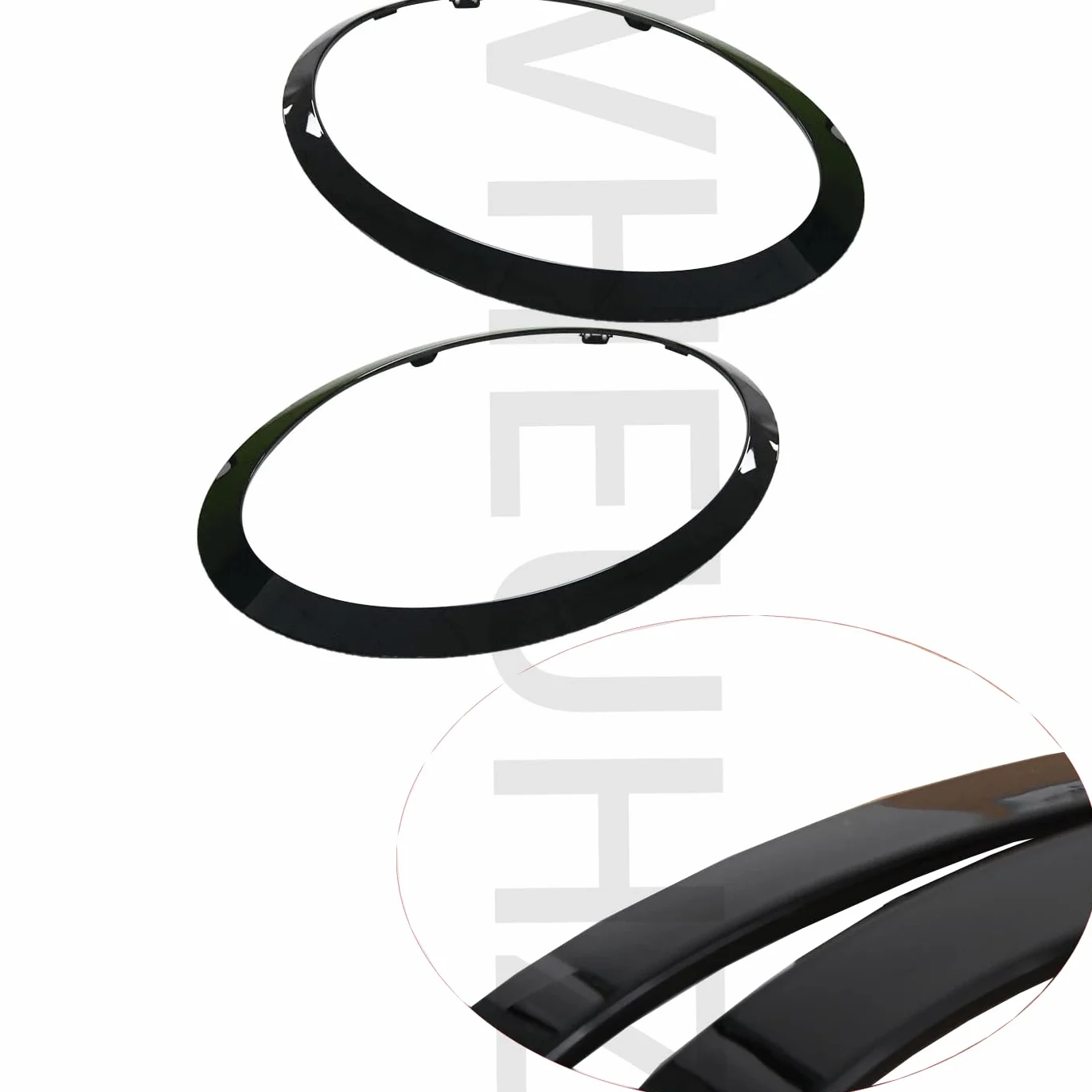 BMW Mini Cooper F55 F56 F57 2014+ Copertura anello fari lato destro e sinistro Nero lucido 51137300631 51137300632