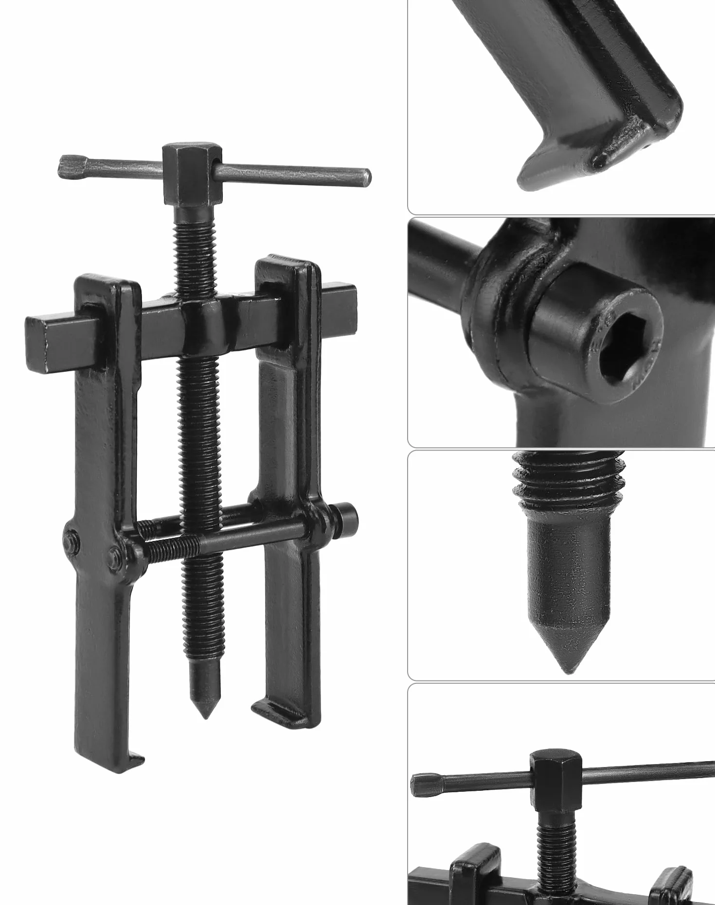 QWORK® 4 Pezzi estrattore per Cuscinetti da 2/3/4/6 Pollici, estrattore per Ingranaggi con Cuscinetti a Due Ganasce, estrattore per Cuscinetti a Sfera, per la rimozione della Ruota