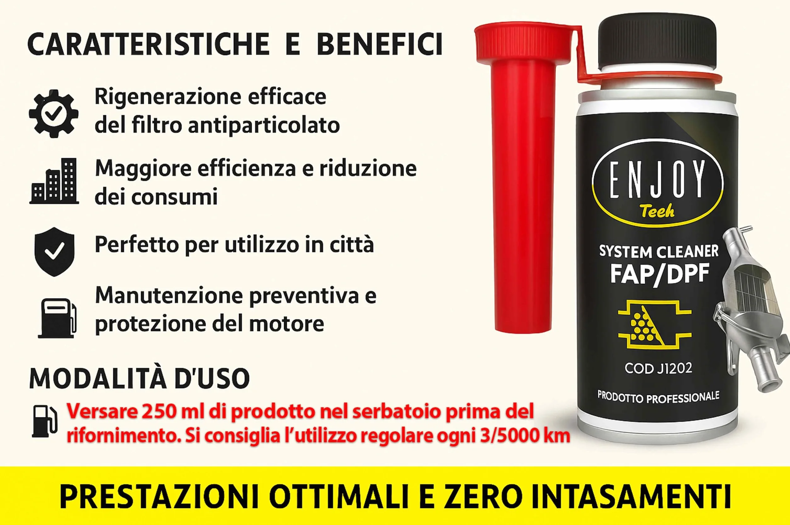 ENJOY TECH Additivo Diesel System Cleaner FAP/Dpf 250ML