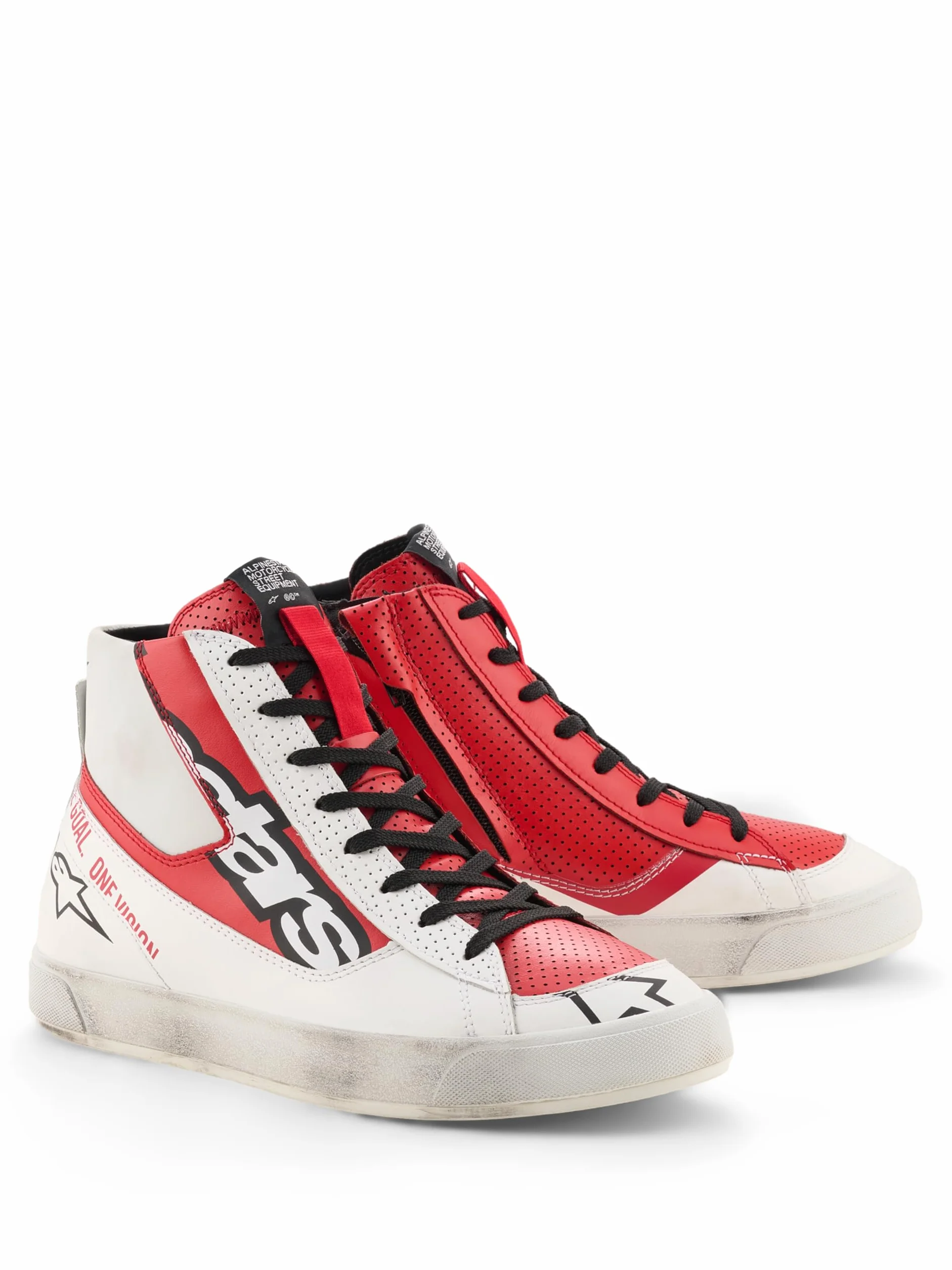 Alpinestars Stated Flair Scarpe da motociclismo, bianco/rosso, 10