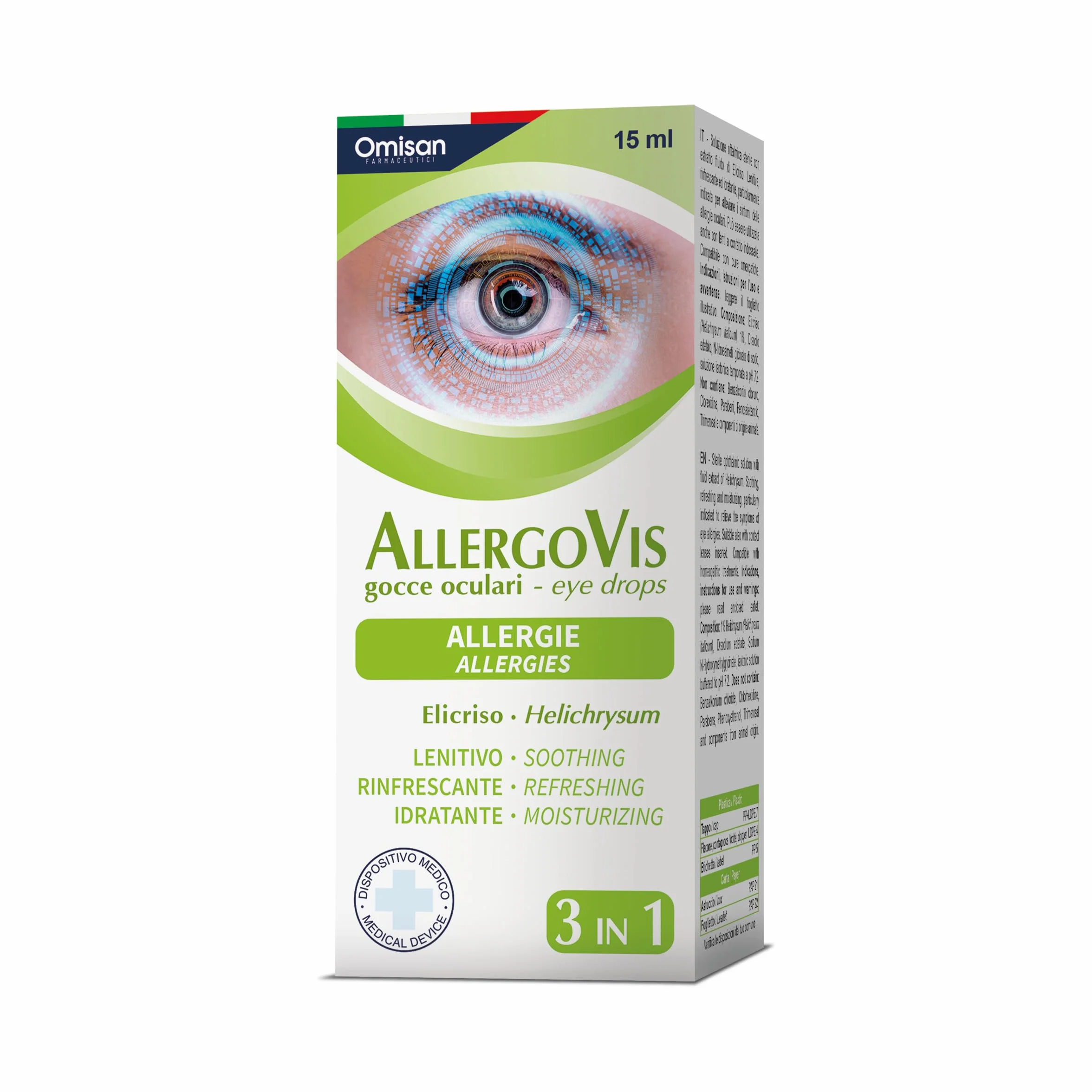 Allergovis 3in1 Collirio Sterile Lenisce Rinfresca Idrata Occhi Irritati 15 ml