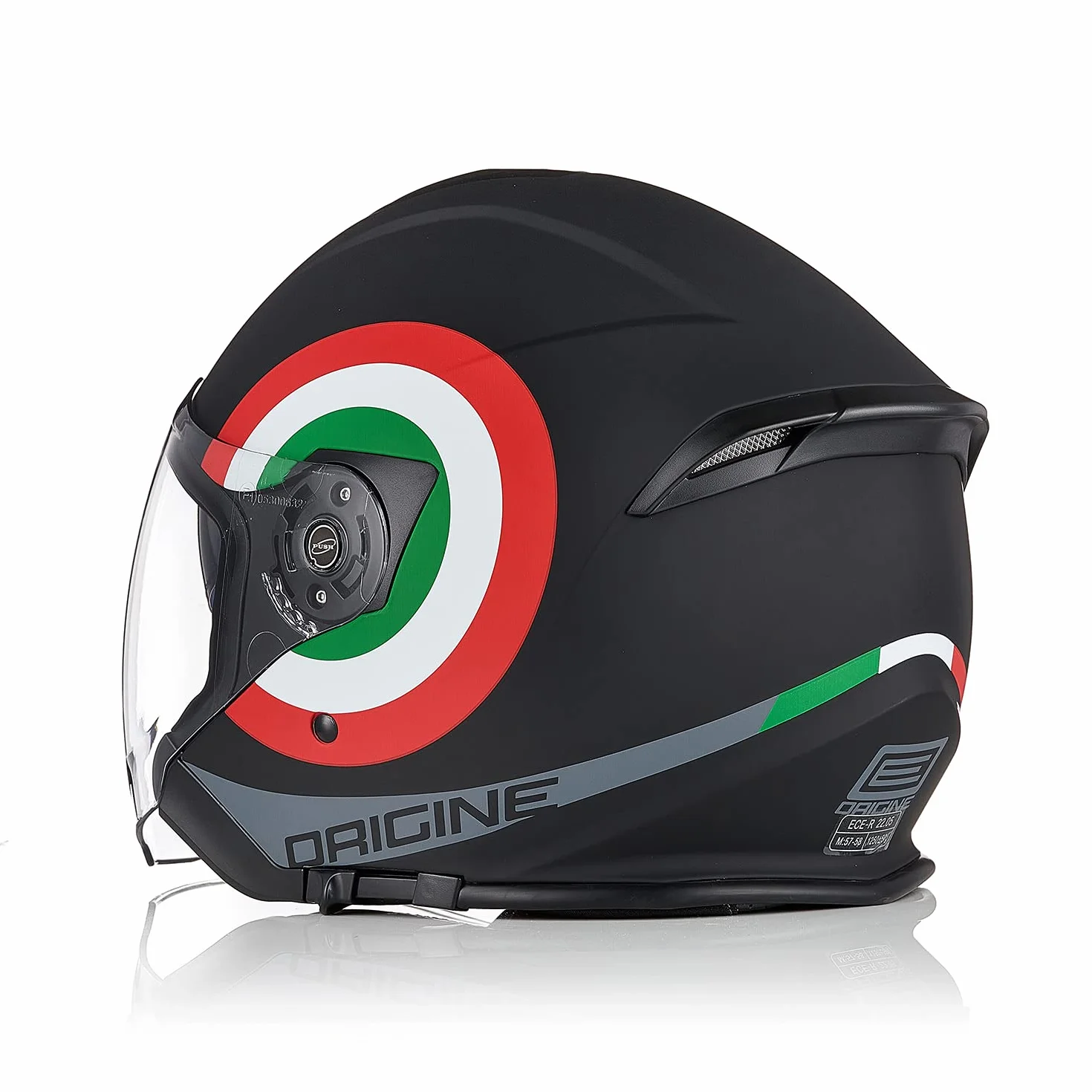 ORIGINE Casco Jet Moto 3/4 Aperto con Doppia Visiera Adatto per Scooter Omologato ECE