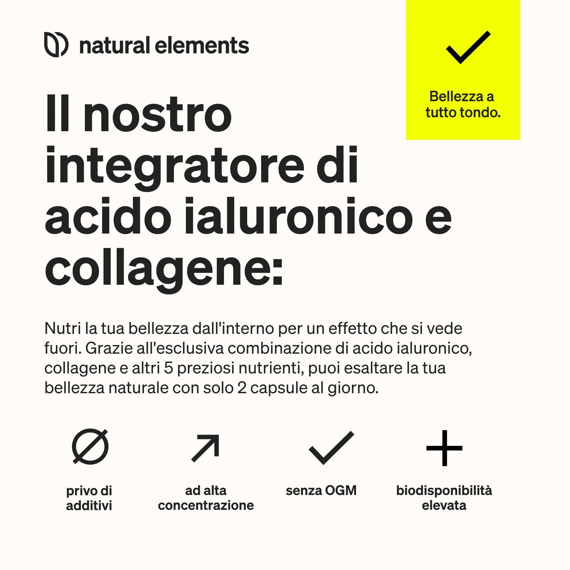 Collagene e Acido Ialuronico Integratore 180 Capsule 1000mg Collagene Idrolizzato 200mg Acido Ialuronico Vitamina C Biotina Pelle Capelli Unghie