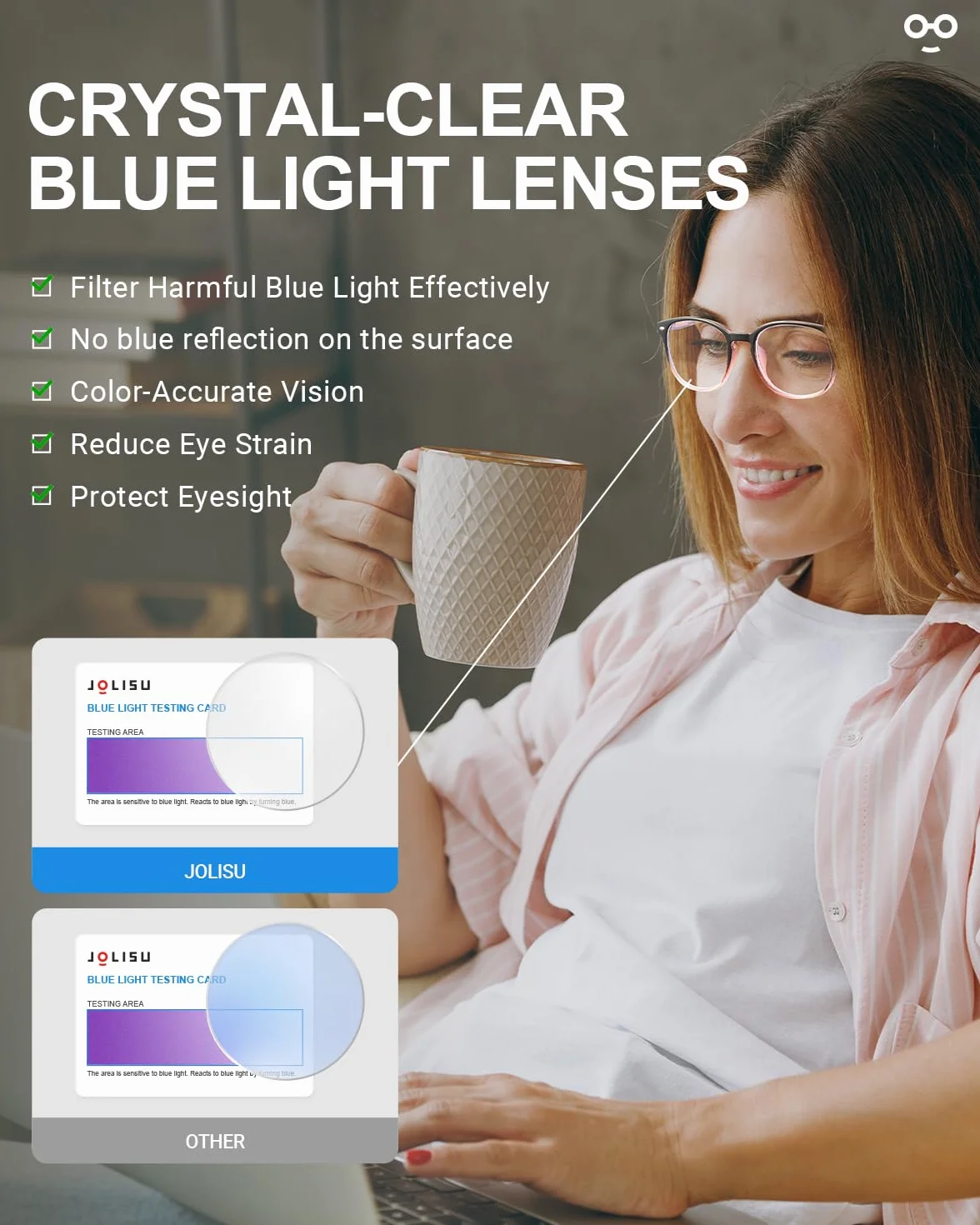 JOLISU 5 Pack Occhiali da Lettura Donna Blocco Luce Blu Cerniera Molla