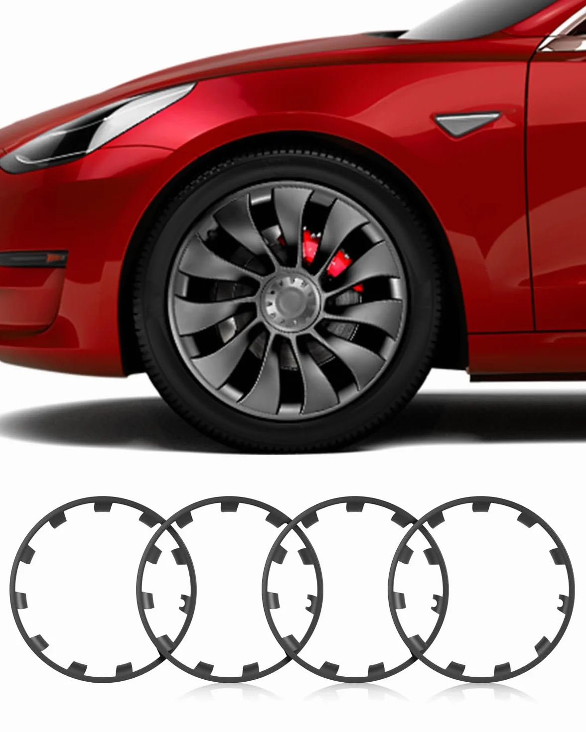 Tesla Model Y 21 Pollici Protezione Cerchio ABS Uberturbina Gunpowder 4 Pezzi