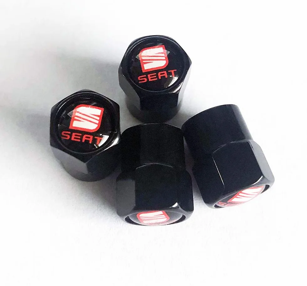 Set di 4 coprivalvole per pneumatici, in metallo cromato, per Leon, Cupra Ibiza FR Arona Ateca Mii Tarraco Altea Arosa Exeo