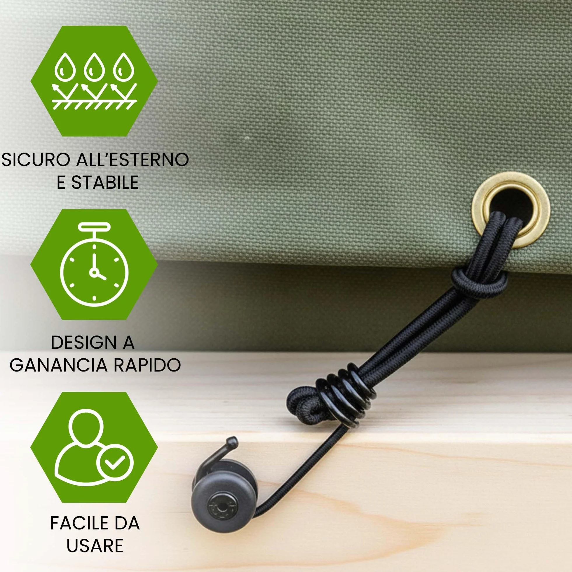 Offgridtec 25 gumowych elastycznych pasów 18 cm z haczykiem 5 mm uniwersalny do plandek i siatek przyczepy
