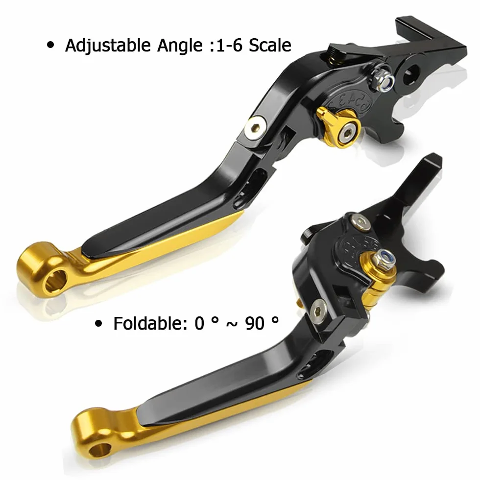 Regolabile Leva Frizione Freno Set per Honda HORNET CB599 CB600F 1998-2006 CB919 CB900F 2001-2008 CBR600F2 F3 F4 F4i 1991-2007 CB400 CB400SF CB400VTEC 1992-1998 Nero+Giallo